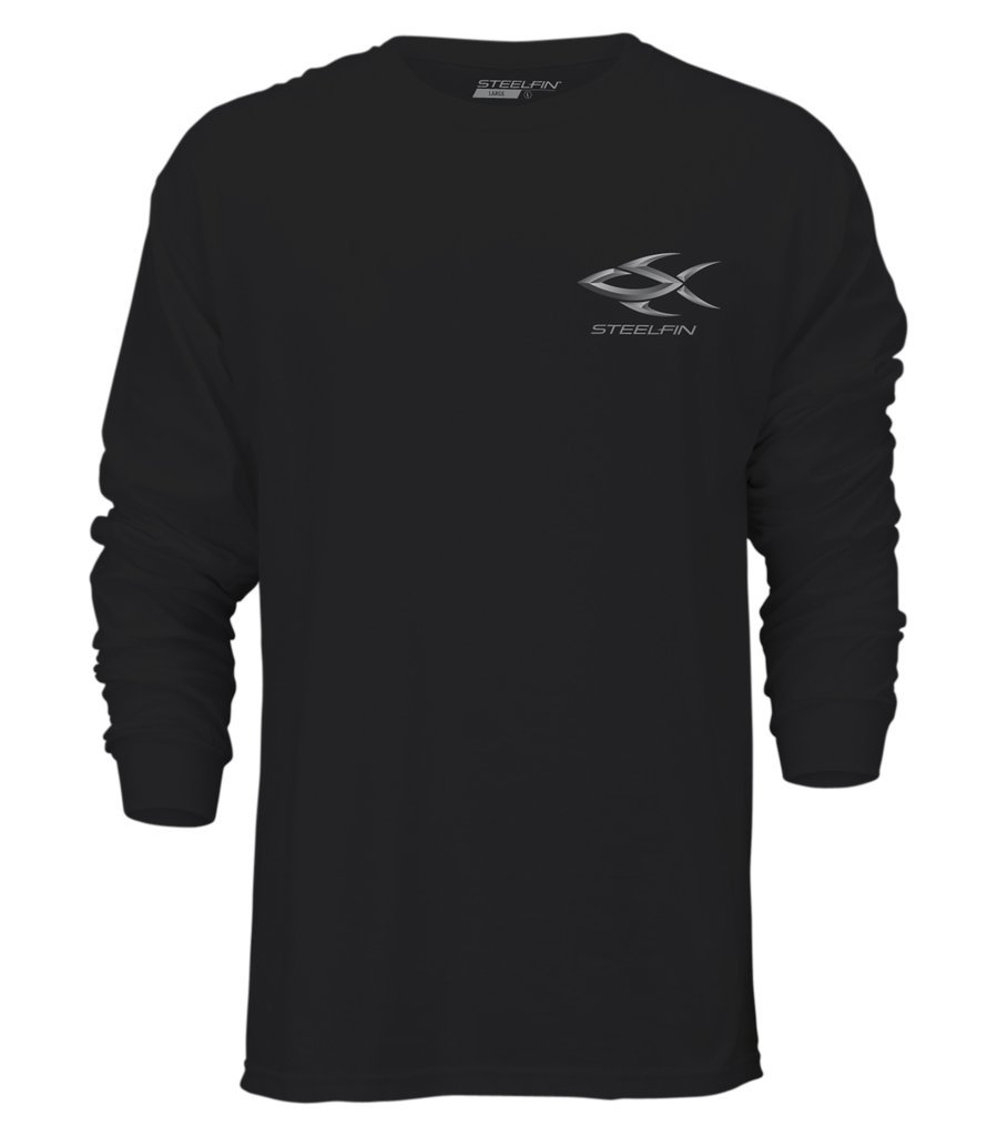 Premium Long Sleeve Tuna Graphic T-Shirt for Men & Women - Comfortable Cotton Blend, Midnight Black - Perfect for Casual Wear, Fishing Trips & Outdoor Adventures