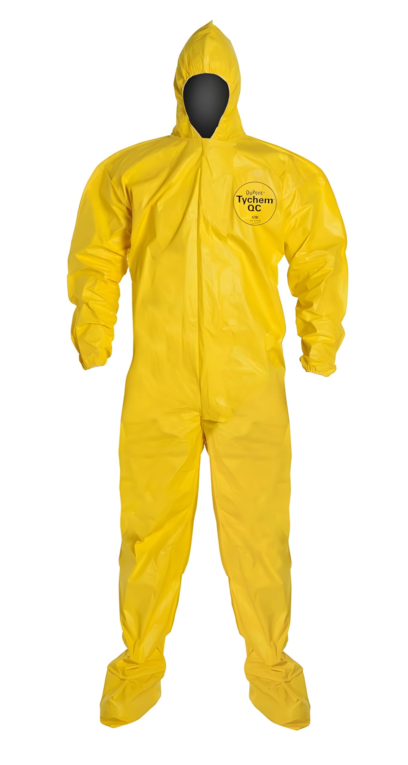 DuPont Tychem 2000 QC122B Disposable Chemical Resistant Coverall with Hood & Elastic Cuffs - Yellow, 3XL (12-Pack) - Ideal for Hazardous Chemical Handling, Lab Work & Industrial Safety Protection