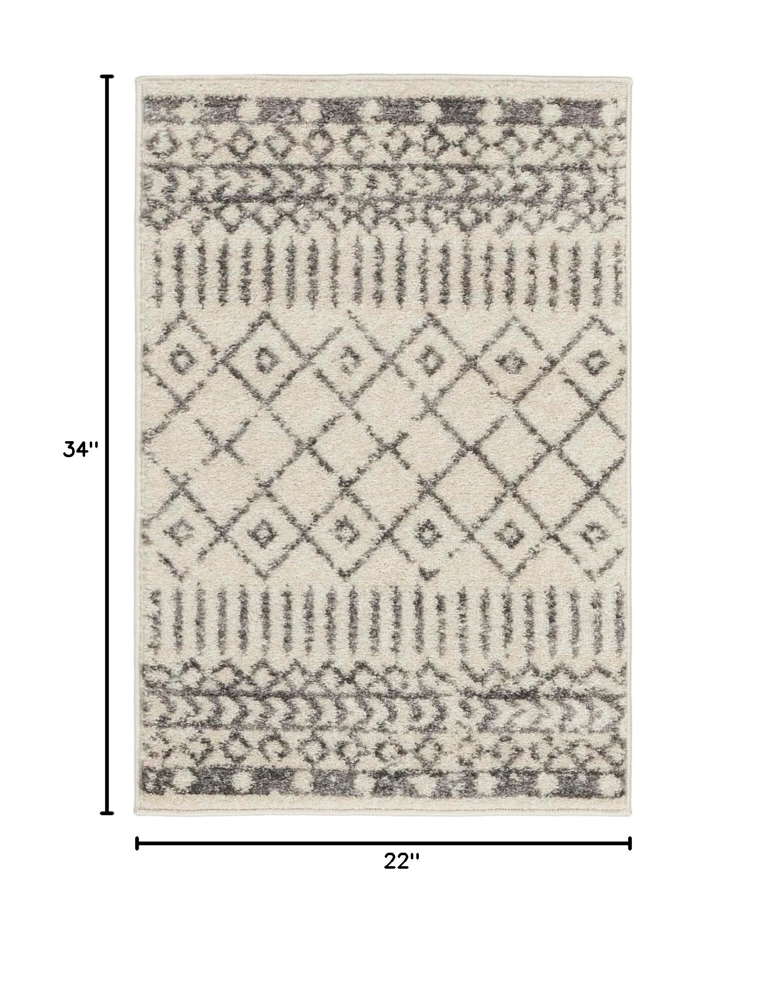 Nourison Passion Bohemian Ivory/Grey 1'10