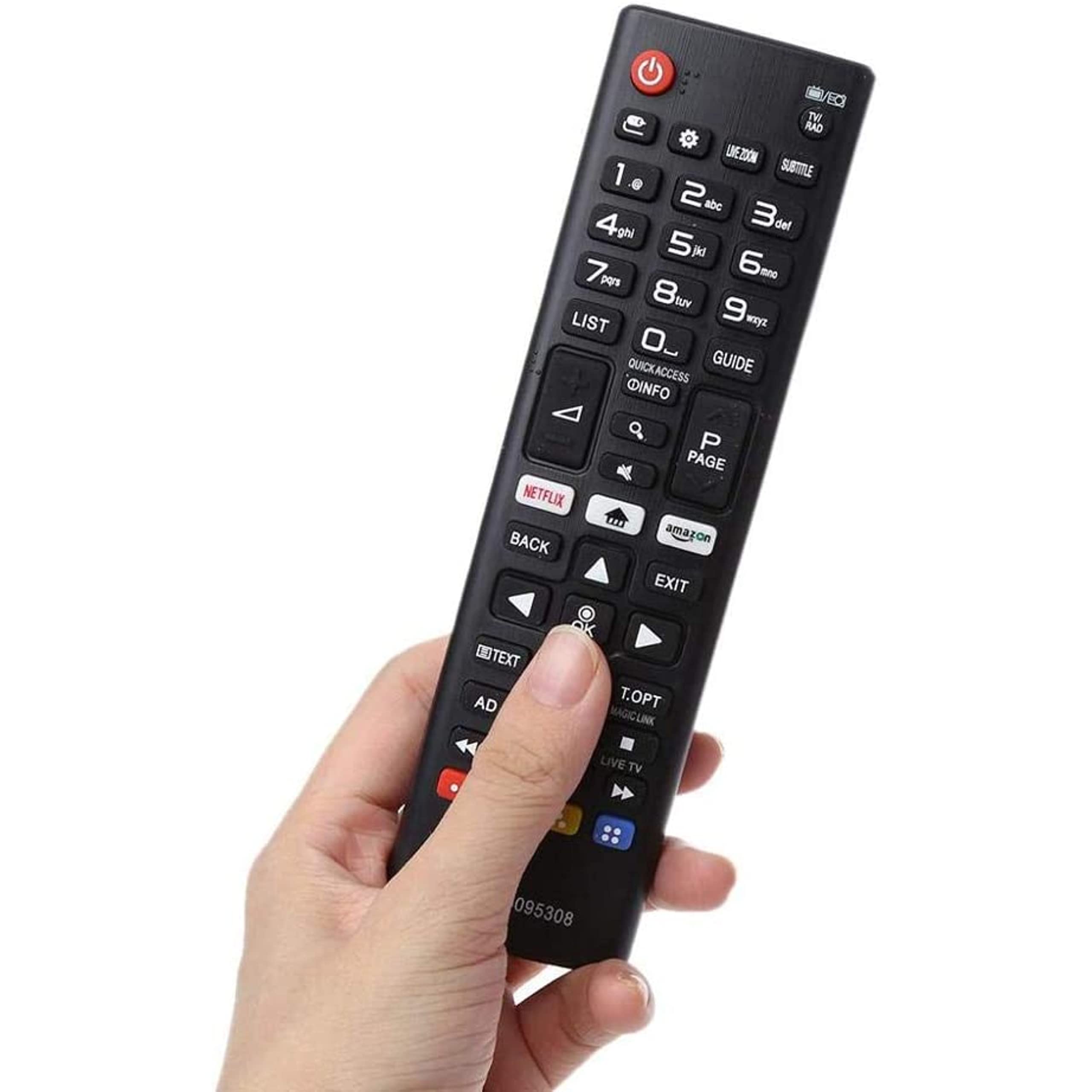 AKB75095308 Universal TV Remote Control for LG Smart TVs - Replacement Remote with Netflix & Amazon Prime Buttons | Plug & Play, No Setup Required | Perfect for Living Room, Bedroom & Home Theater