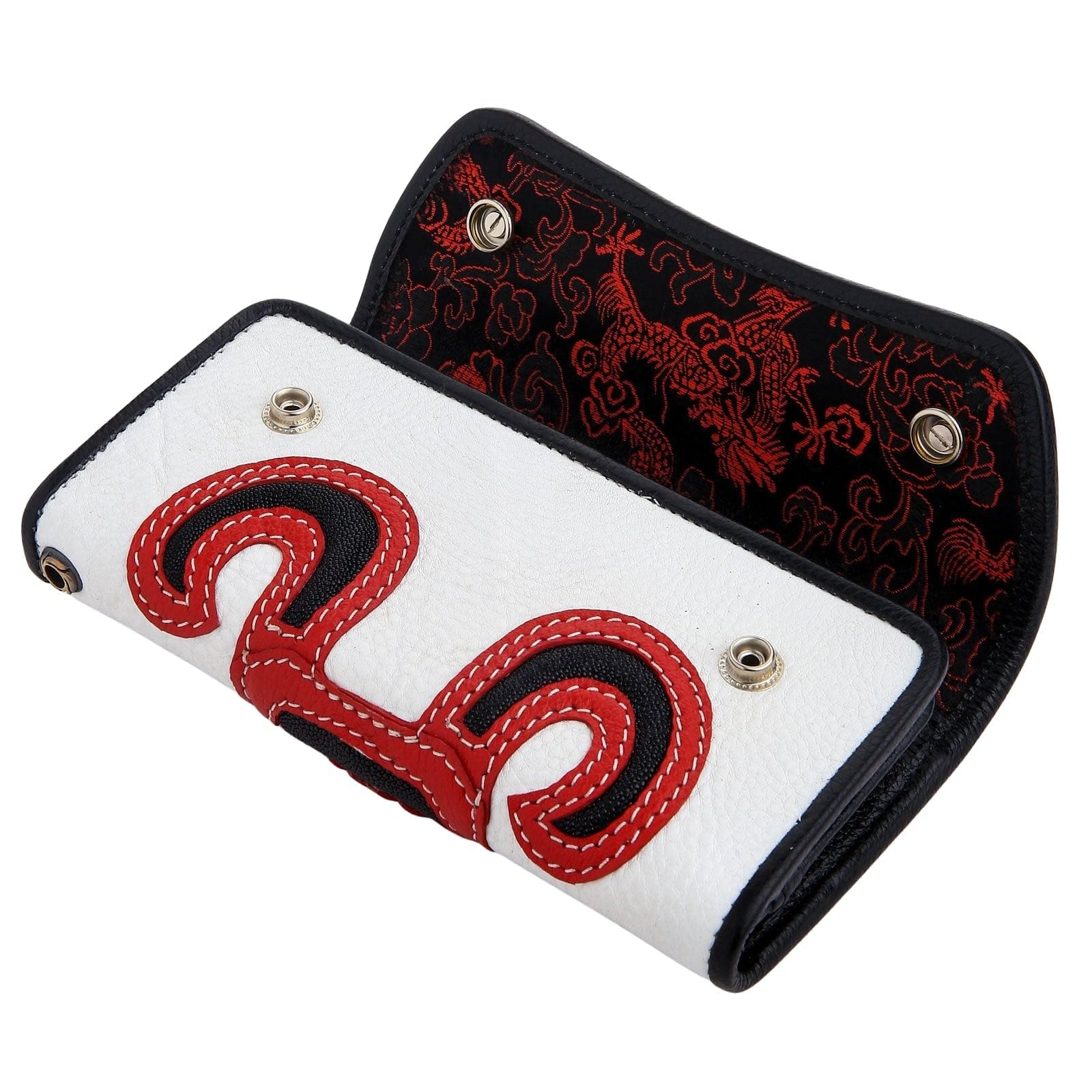 Red Devil Stingray Skin Leather Biker Wallet - Premium Men's Slim RFID Blocking Wallet for Motorcycle Riders - Perfect for Everyday Carry, Travel & Gift Giving