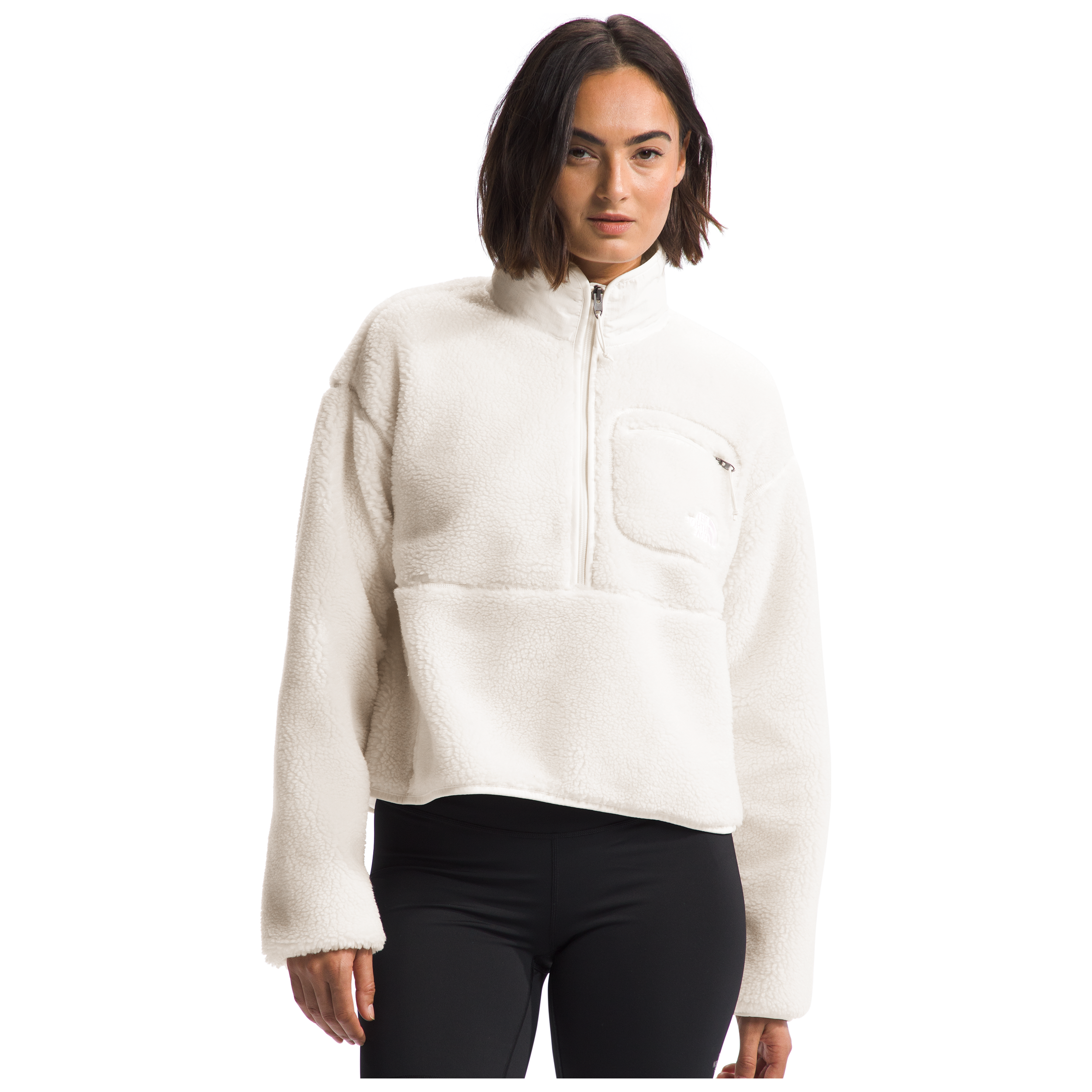 The North Face Women's Extreme Pile Pullover Fleece Jacket - Warm Winter Outerwear in White Dune | Cozy Casual Wear for Hiking, Camping & Outdoor Adventures