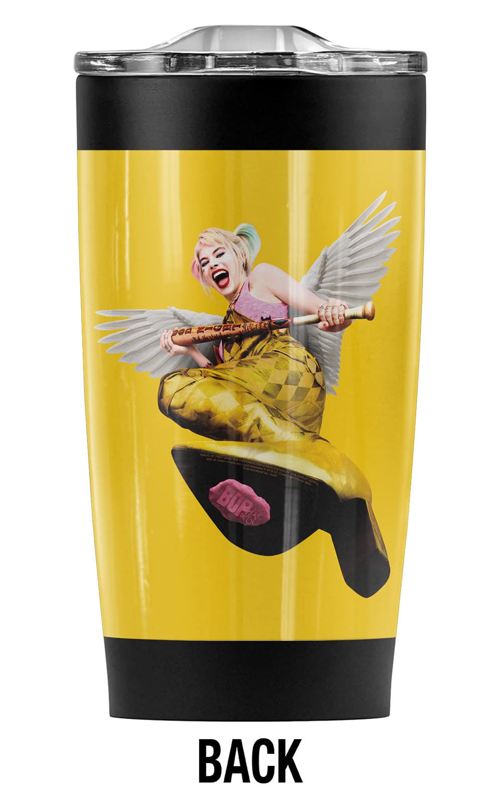 Logovision Birds of Prey Harley Quinn Stainless Steel Tumbler 20oz - Vacuum Insulated Coffee Travel Mug with Leakproof Lid - Keeps Hot & Cold for 12 Hours - Perfect for Office, Gym, Camping and Car Commute