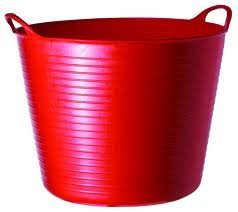 Flexible Medium Tub Trug Bucket - Durable & Lightweight Red Plastic Container for Gardening, Cleaning, and Outdoor Use