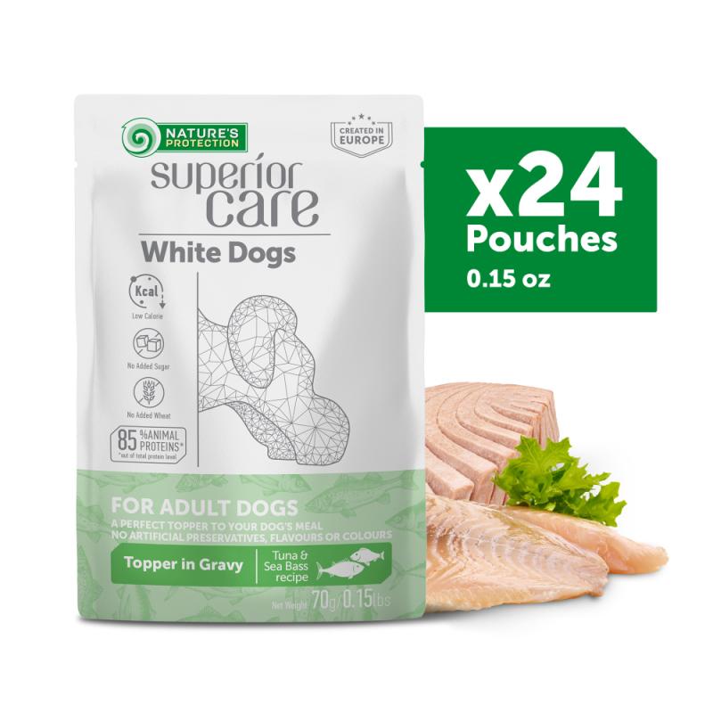 Premium Wet Dog Food for Adult Dogs - All Breeds, Tuna & Sea Bass Recipe, 24 Pack - High Protein Meal for Healthy Skin & Coat, Perfect for Picky Eaters & Senior Dogs