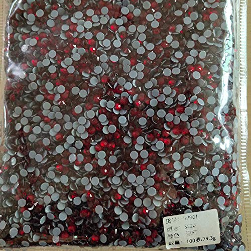 Xuccus Wholesales Hot Fix Rhinestones - Iron On Crystal AB Glass Rhinestones for DIY Clothes (Siam Color, SS20 100Gross) - Perfect for Costume Design, Wedding Dresses & Fashion Accessories