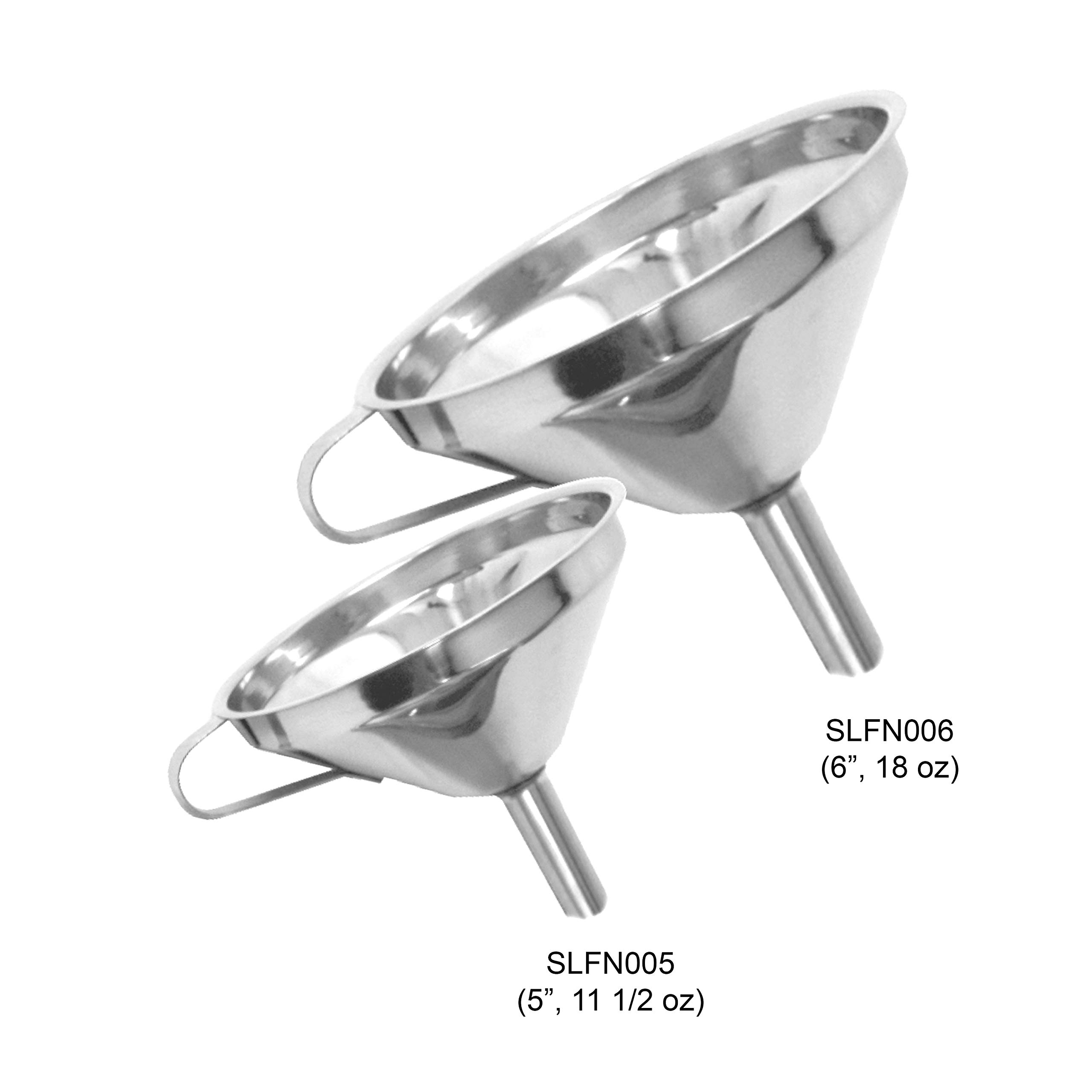 Thunder Group 6-Inch Stainless Steel Funnel with Removable Strainer - Perfect for Kitchen, Brewing, Auto Fluids & DIY Projects