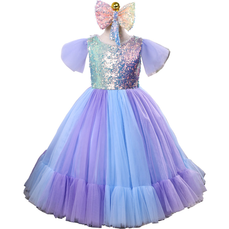 Elegant Baby Girls Sequin Christening Dress - Toddler Princess Gauze Dress for Baptism, Birthday Party & Special Occasions