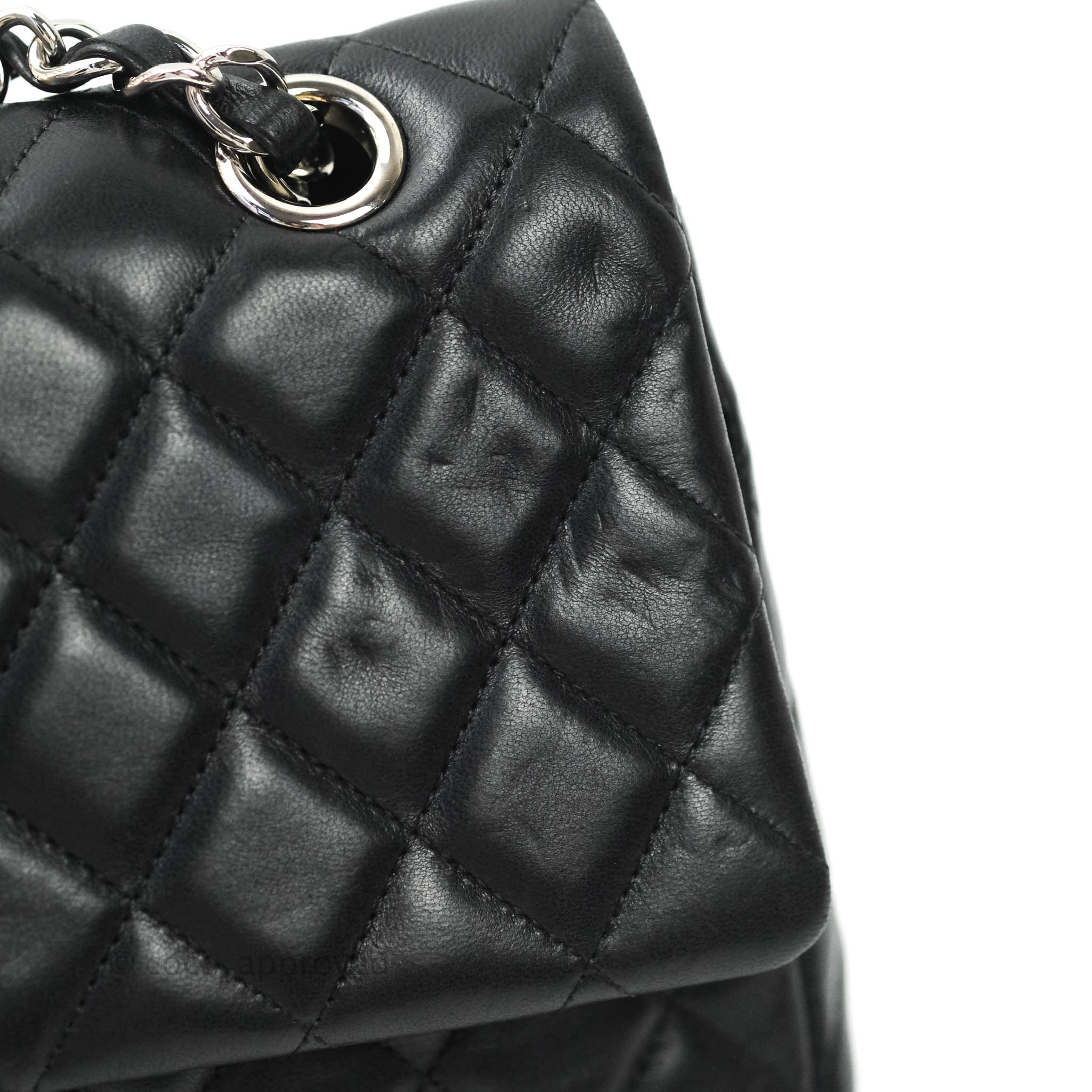 Chanel Classic M/L Medium Flap Bag Valentine Limited Edition Black Lambskin Silver Hardware - Luxury Designer Handbag for Women, Perfect for Valentine's Day Gifts, Date Nights & Special Occasions
