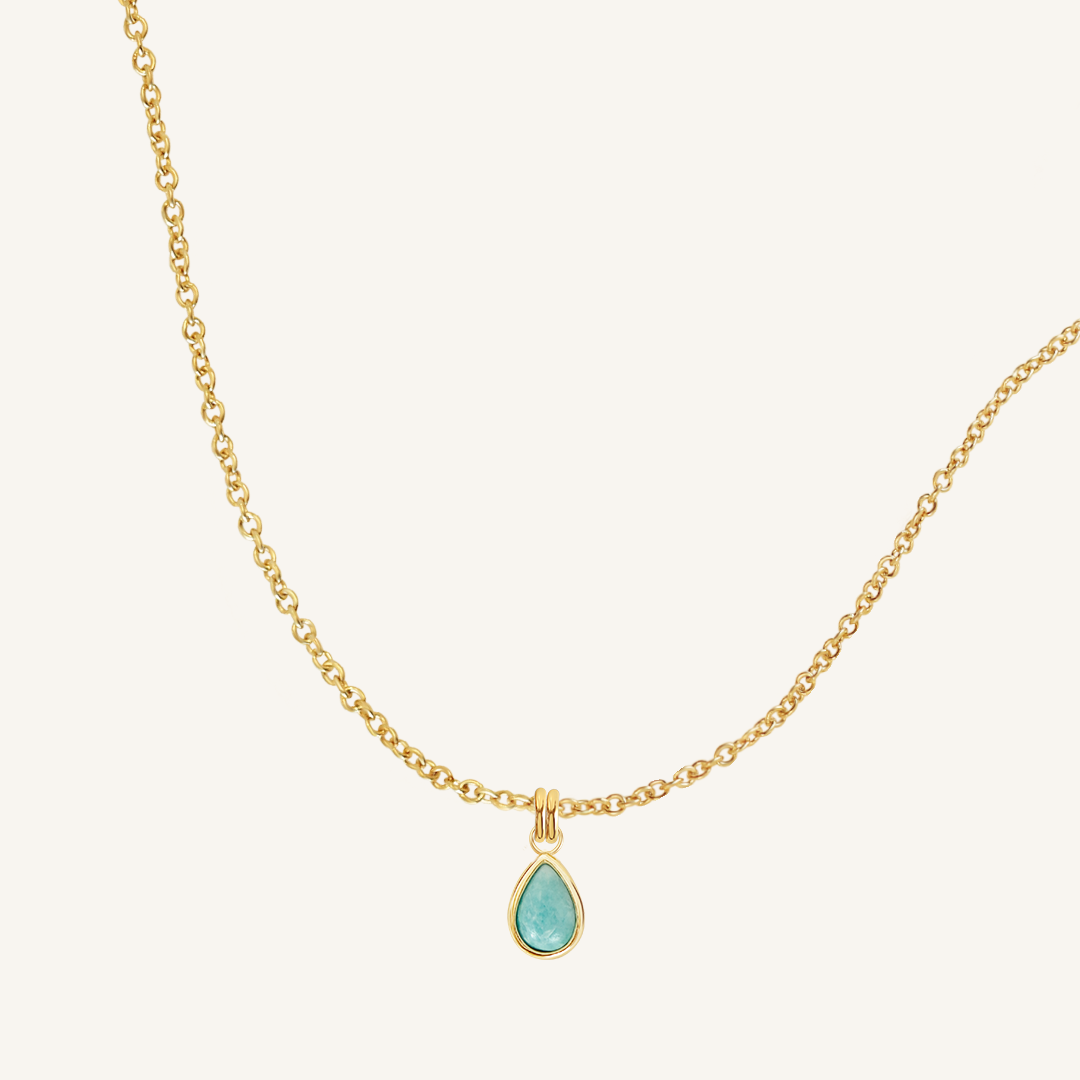 Amazonite Gemstone Charm Necklace for Women - Healing Crystal Jewelry for Positive Energy & Stress Relief - Perfect for Meditation, Yoga & Spiritual Gifts