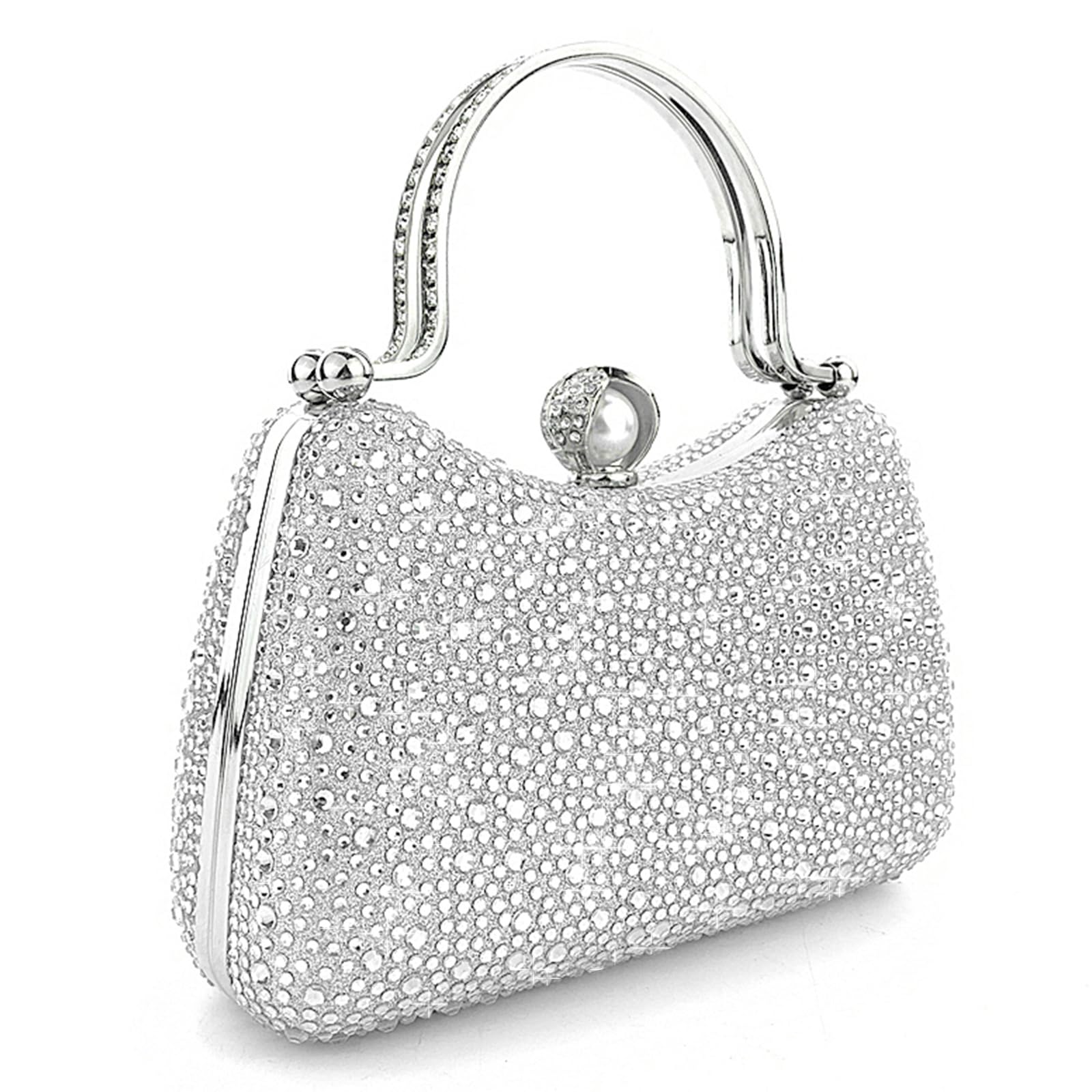 Elegant Rhinestone Evening Clutch Bag for Women - Sparkling Crystal Party Wedding Purse with Chain - Perfect for Formal Events, Prom & Special Occasions