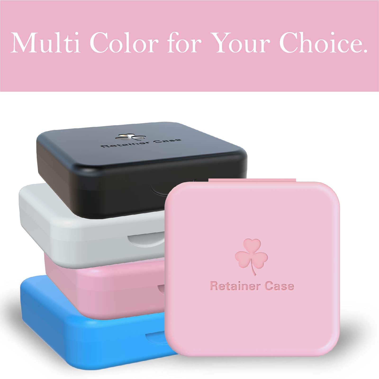 ARGOMAX 4-Piece Orthodontic Retainer Case - Clear Aligner & Braces Storage Box (Pink) | Perfect for Travel, School & Daily Teeth Protection