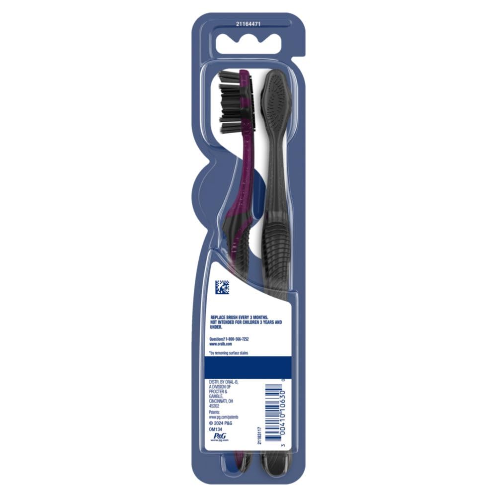 Oral-B Pro-Health Charcoal Toothbrushes for Adults - Medium Bristles, 2-Pack - Whitening & Deep Cleaning - Ideal for Travel & Daily Oral Care