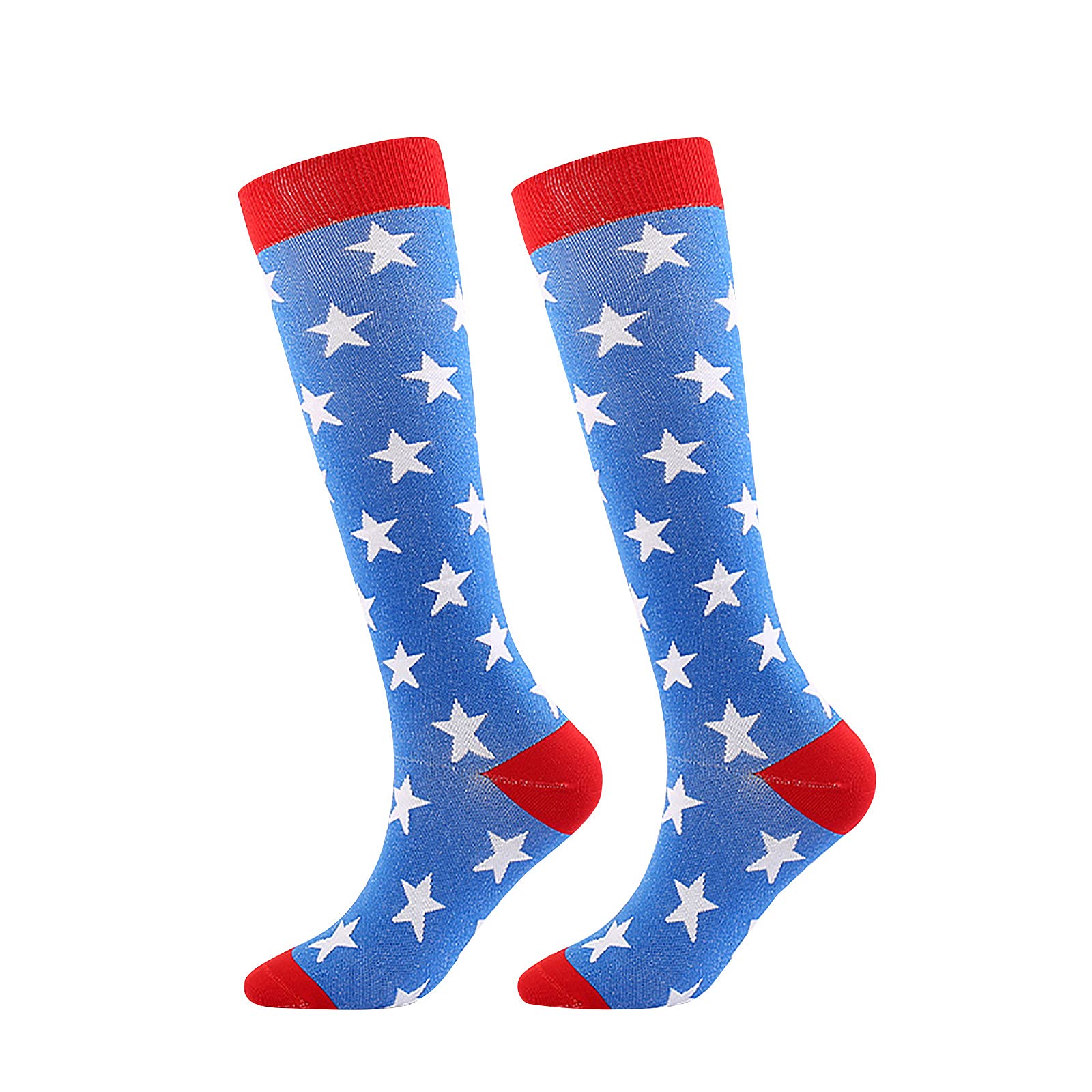 Women's Moisture-Wicking Cartoon Print Nylon Compression Socks for Running, Hiking & Outdoor Sports - Breathable Long Tube Athletic Socks for Workout & Daily Wear