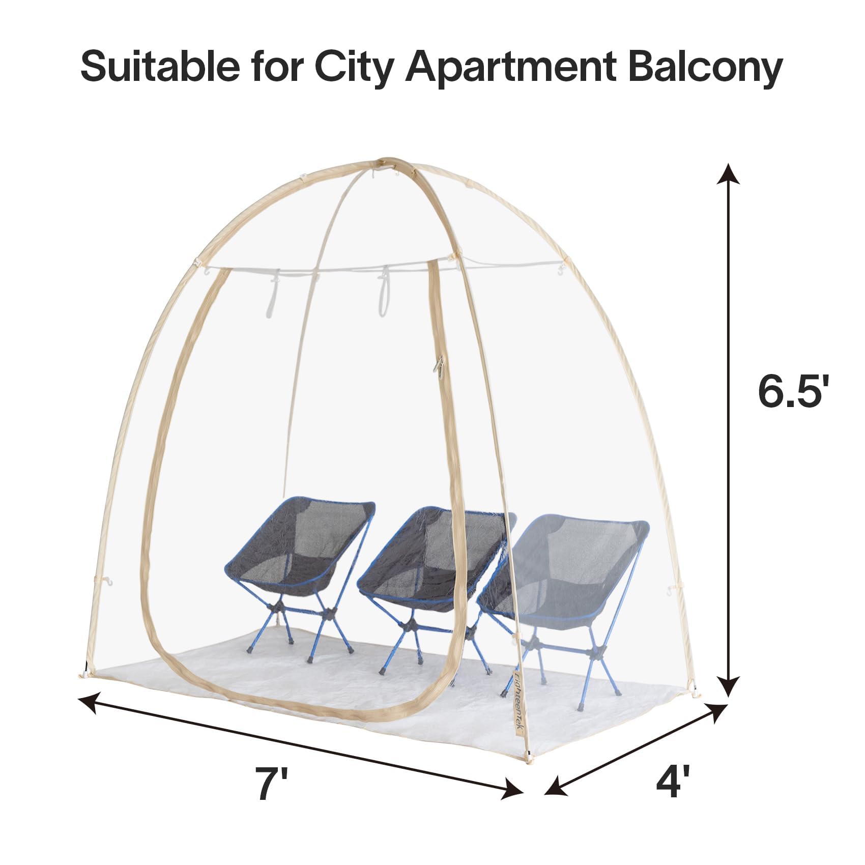 EighteenTek Clear Sports Tent - 540° Transparent PVC Pop-Up Canopy for Camping, Garden & Backyard | Weatherproof Greenhouse Shelter for Outdoor Activities, Patios & Cold Protection | Perfect for Picnics, BBQs & Seasonal Plant Protection