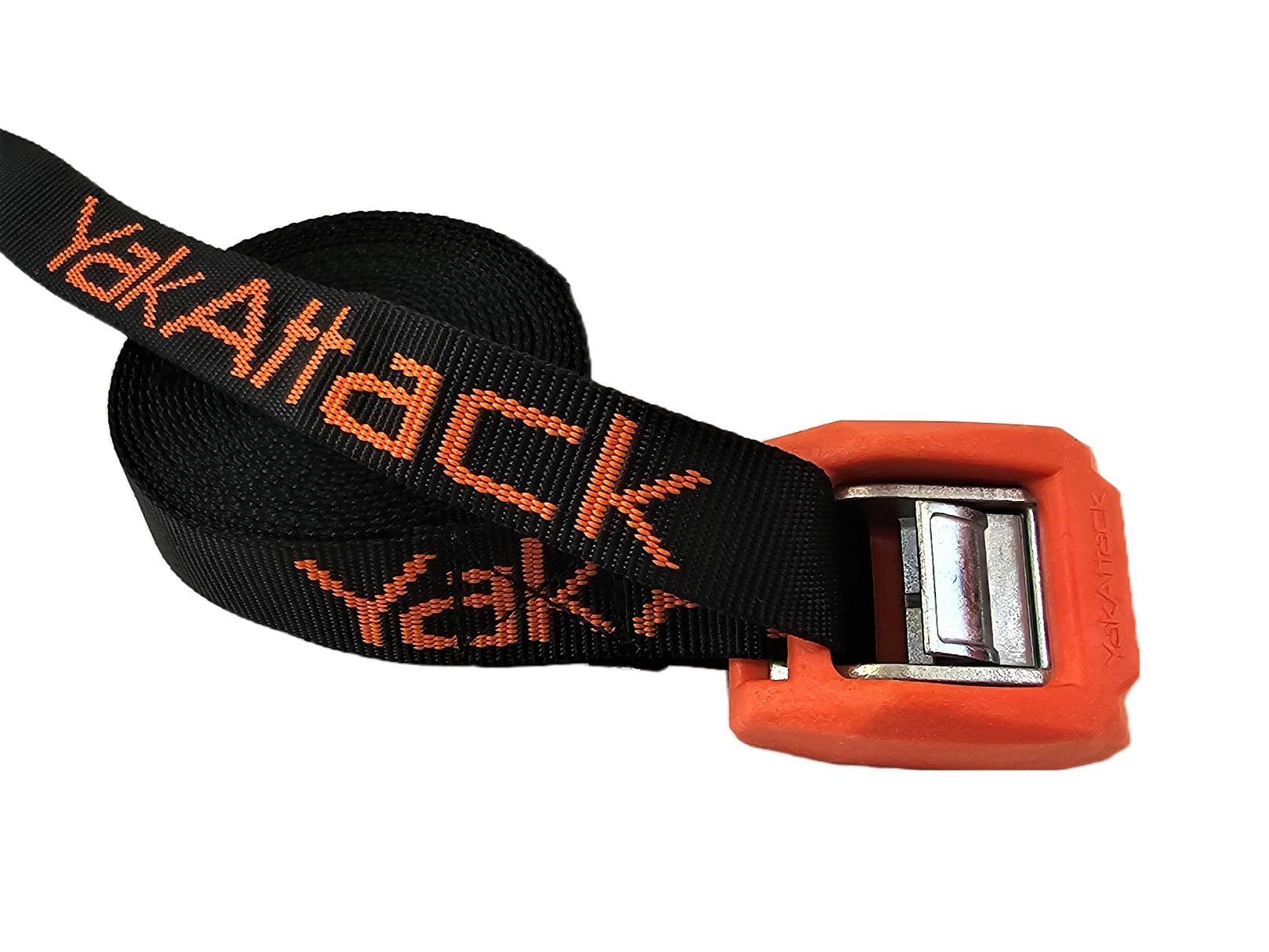 YakAttack 15' Heavy Duty Cam Strap - 2 Pack Black/Orange Kayak Tie Down with Protective Rubber Buckle (YEP-1006-15) | Secure Kayak, Canoe, SUP & Roof Rack Gear for Fishing & Water Sports