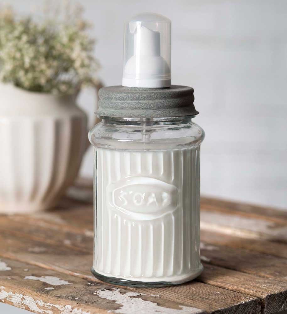 CTW Home Collection Hoosier Foaming Soap Dispenser with Barn Roof Lid - Elegant Hand Soap Dispenser for Kitchen, Bathroom & Farmhouse Decor
