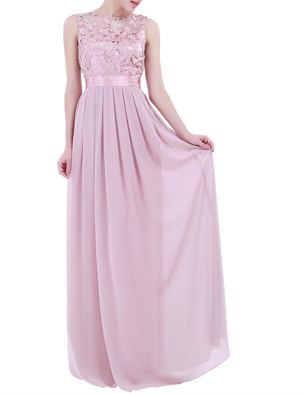 Elegant Floral Lace Crochet Wedding Bridesmaid Maxi Dress - Perfect for Formal Occasions, Beach Weddings & Evening Parties