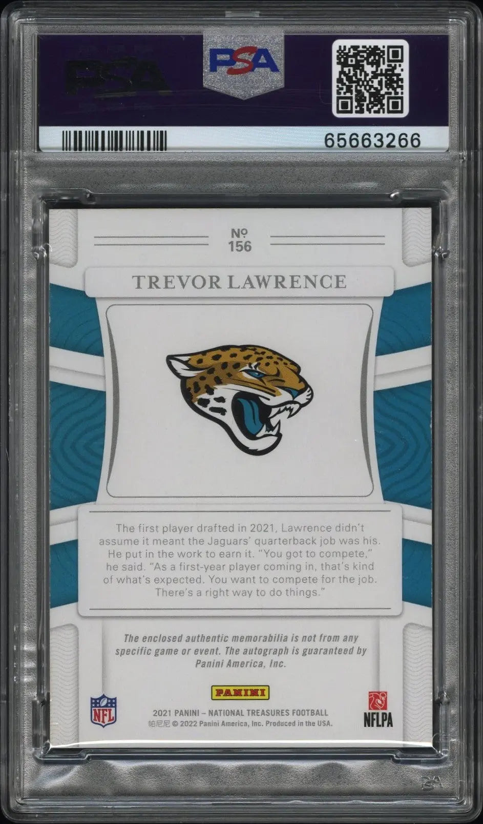 2021 Panini National Treasures Football Trevor Lawrence RPA Holo Silver PSA Authentic /25 - Rare Collectible for NFL Fans & Sports Memorabilia Enthusiasts