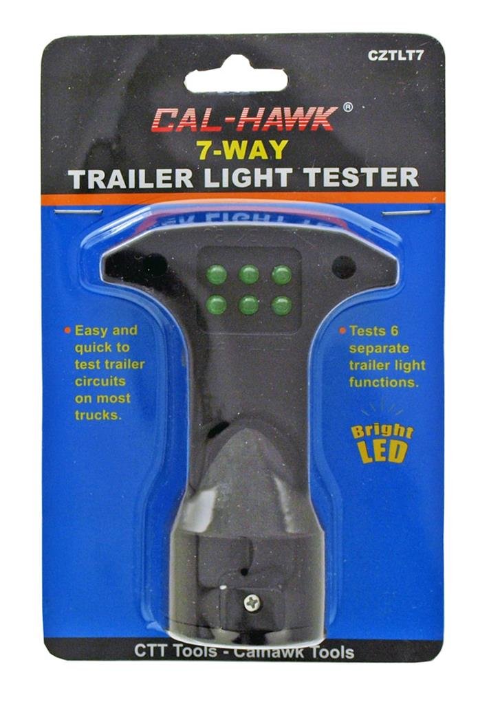 Cal Hawk Tools CZTLT7 Trailer Light Tester - 7-Way RV & Truck Connector Diagnostic Tool for Easy Electrical Testing | Perfect for Mechanics, DIY Enthusiasts & Roadside Safety Checks