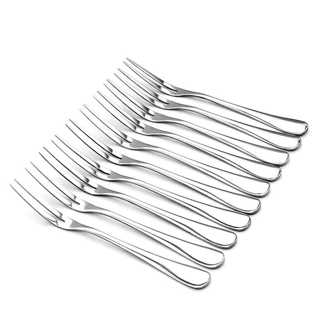 Stainless Steel Crab Forks - 2 Prong Escargot Forks for Appetizers, Cocktails & Travel (10-Pack)