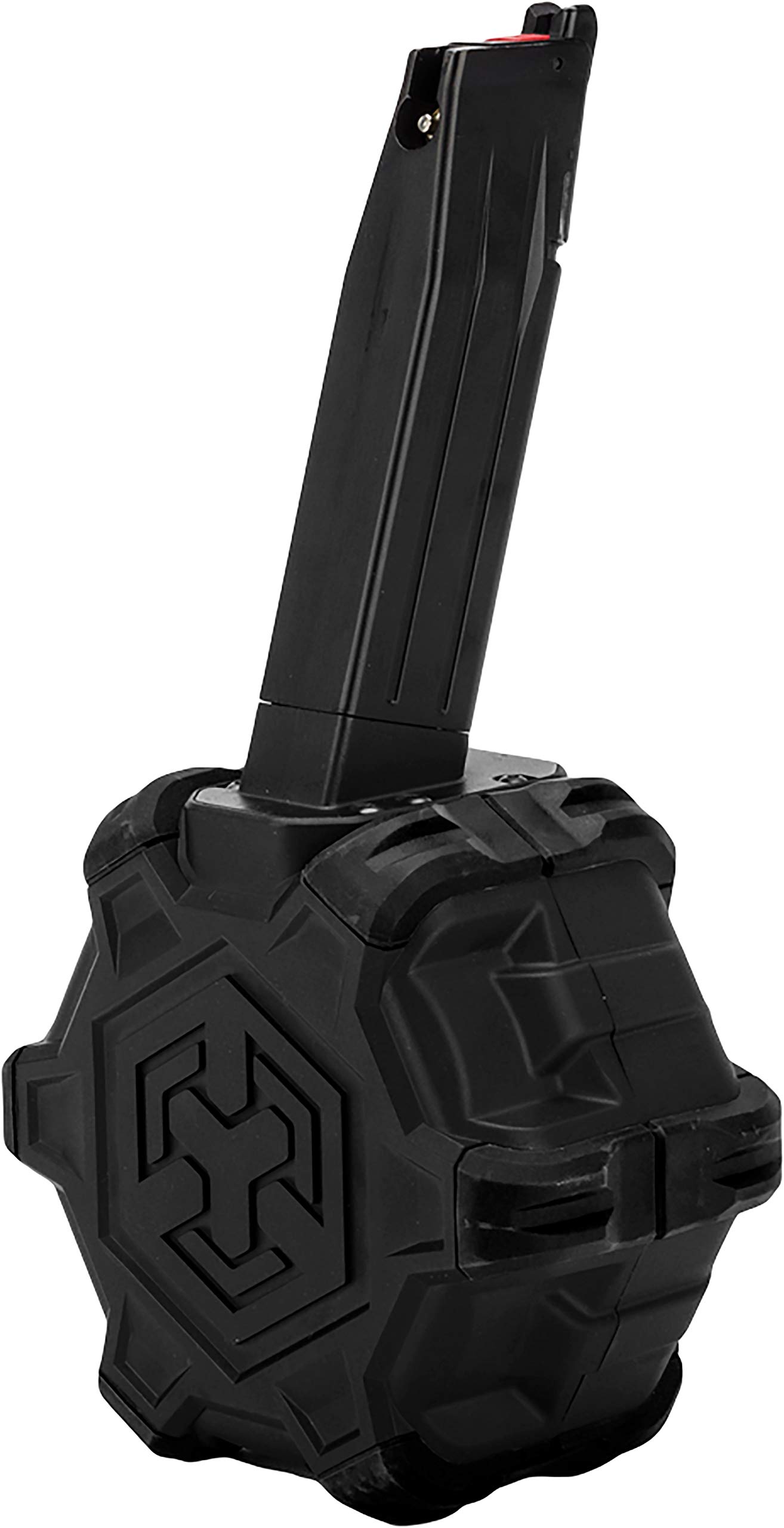 AW Custom Drum Airsoft Magazine for Gas Blowback Pistols & Rifles - Compatible with TM Hi-Capa Models (Black) | High-Capacity Airsoft Accessory for Tactical Training & Competitive Shooting