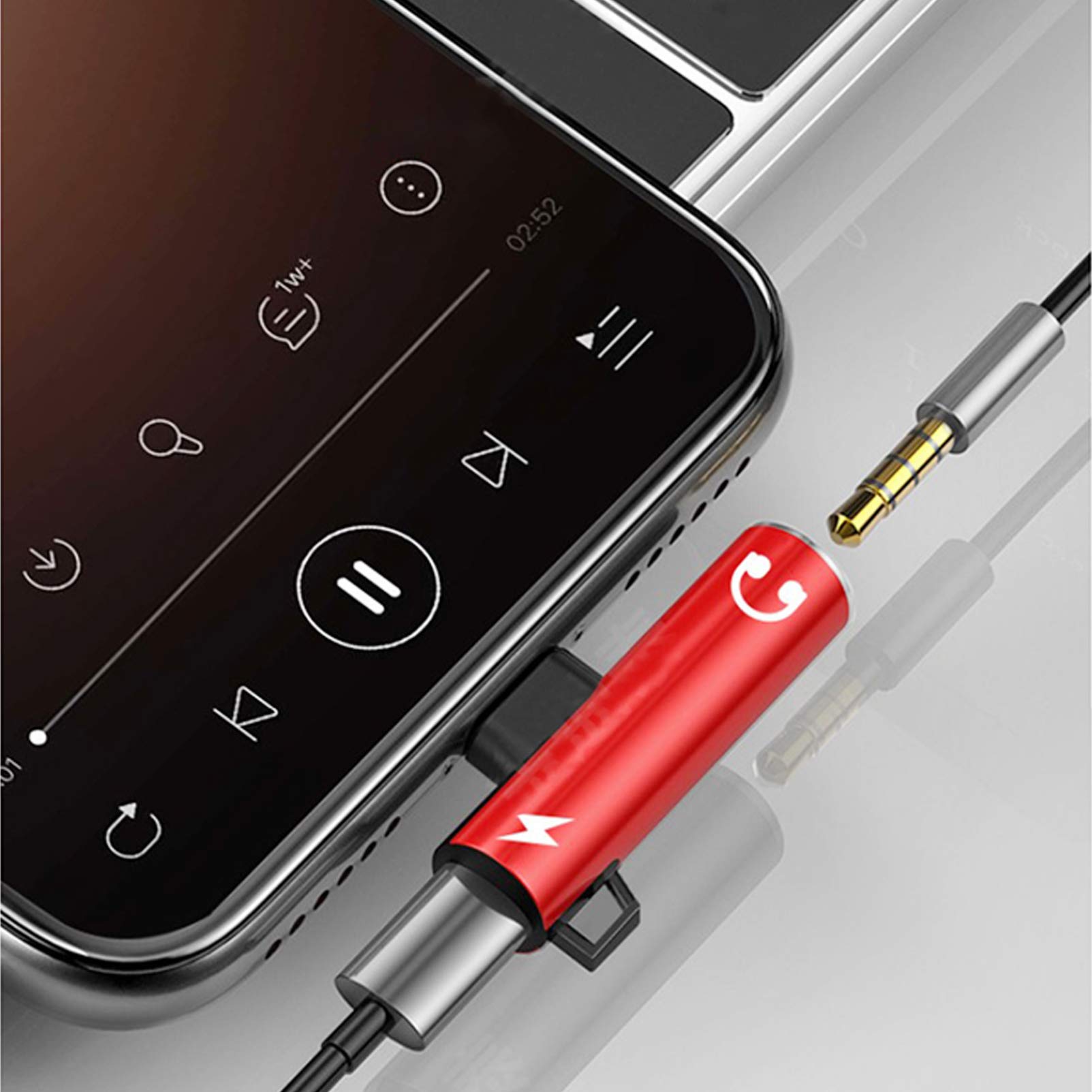 USB C to 3.5mm Headphone Jack Adapter - Type C Female to 3.5mm Male Audio Dongle - Compatible with iPhone 15, Samsung Galaxy, Pixel & More - Perfect for Music, Gaming & Calls (Red)