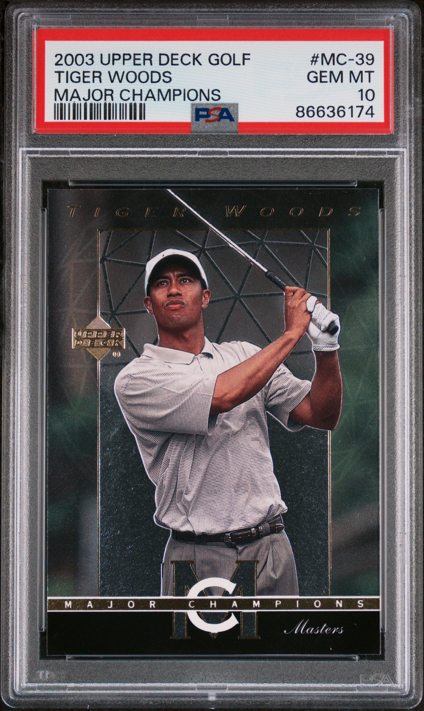 2003 Upper Deck Major Champions Tiger Woods #MC39 PSA 10 Gem Mint Golf Trading Card - Perfect for Collectors, Investors & Sports Memorabilia Displays