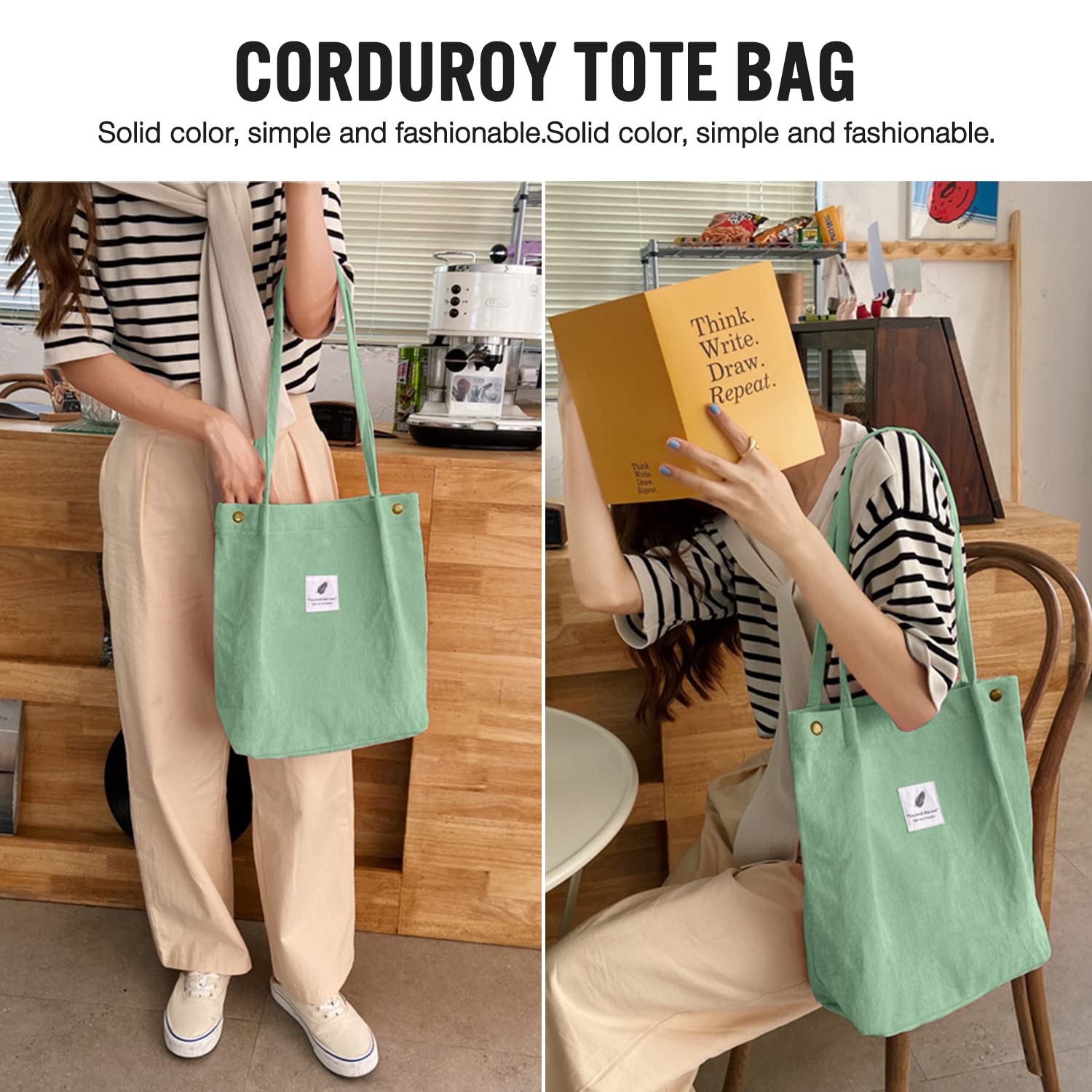 Stylish Women's Tote Bags for Grocery Shopping - Large Reusable Shoulder Bag for Work, Beach & Daily Use