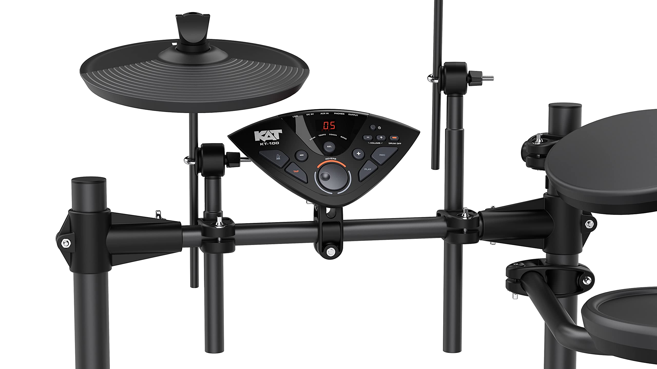 KAT Percussion KT-100 Electronic Drum Set with Mesh Pads - Professional Portable Digital Drum Kit for Home Practice, Studio Recording & Live Performance - Perfect for Beginners & Musicians