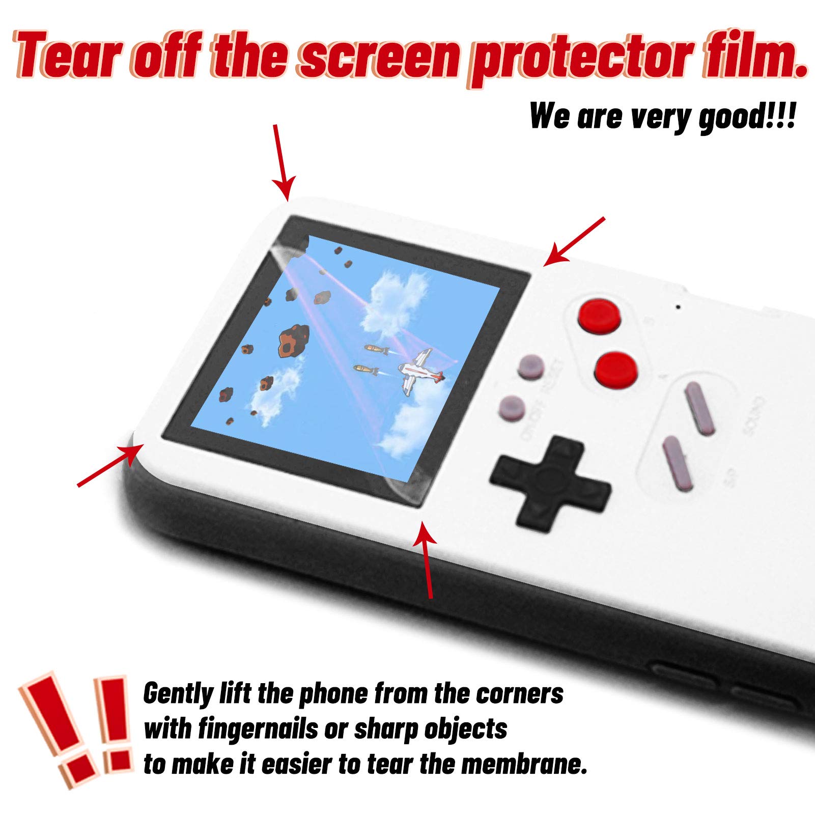 Retro Gaming Case for iPhone 12/12 Pro - Portable Protective Cover with Built-in Power Bank, 36 Classic Mini Games & Color Display (White) | Perfect for Commuting, Travel & Nostalgic Entertainment