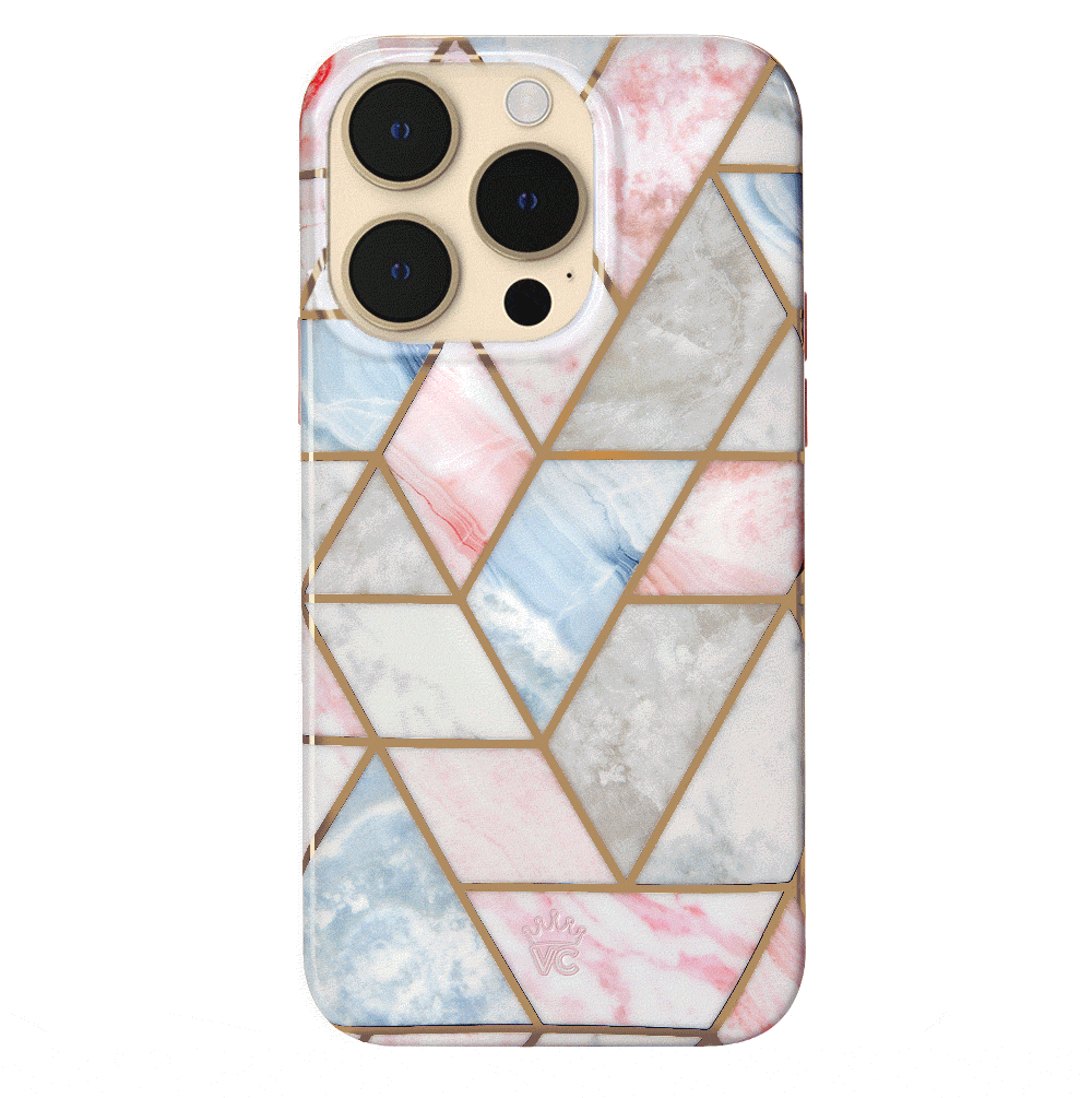 Stylish Geometric Marble Pattern iPhone Case - Durable Protective Cover for iPhone 13/12/11/X - Perfect for Everyday Use, Travel & Fashion Accessories