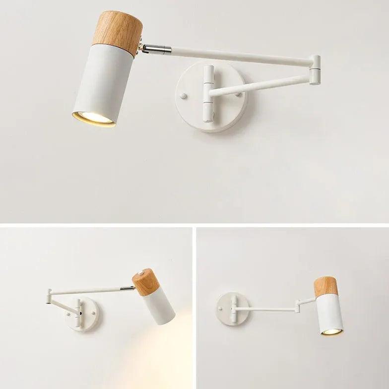 White Swing Arm Wall Mounted Bedside Lamp - Adjustable Reading Light for Bedroom, Study & Office - Perfect for Night Reading, Working & Relaxing