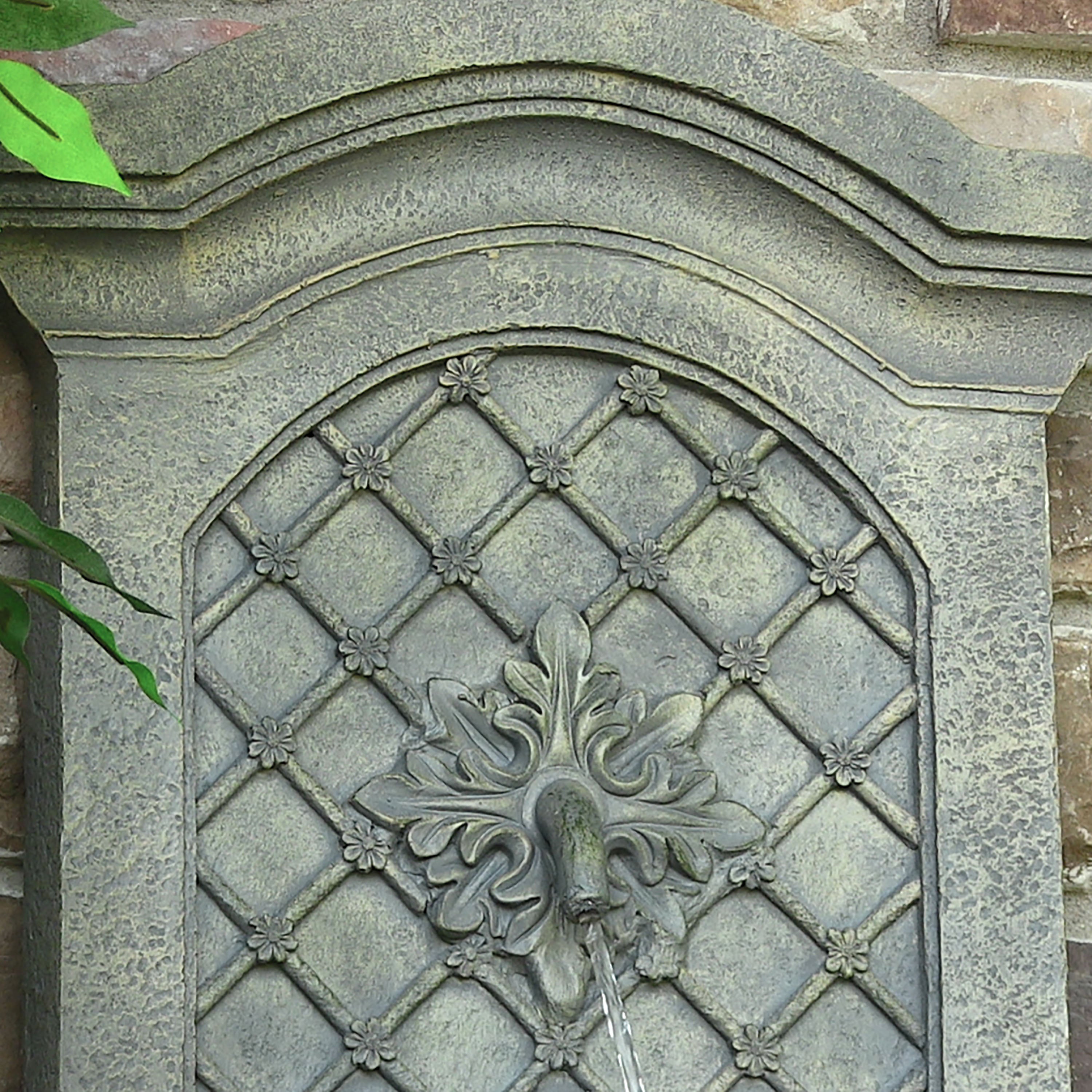 Sunnydaze Rosette Leaf Outdoor Wall Fountain - Decorative Garden Water Feature for Patio, Backyard, and Landscape Design | Relaxing Waterfall Sounds for Meditation and Outdoor Ambiance