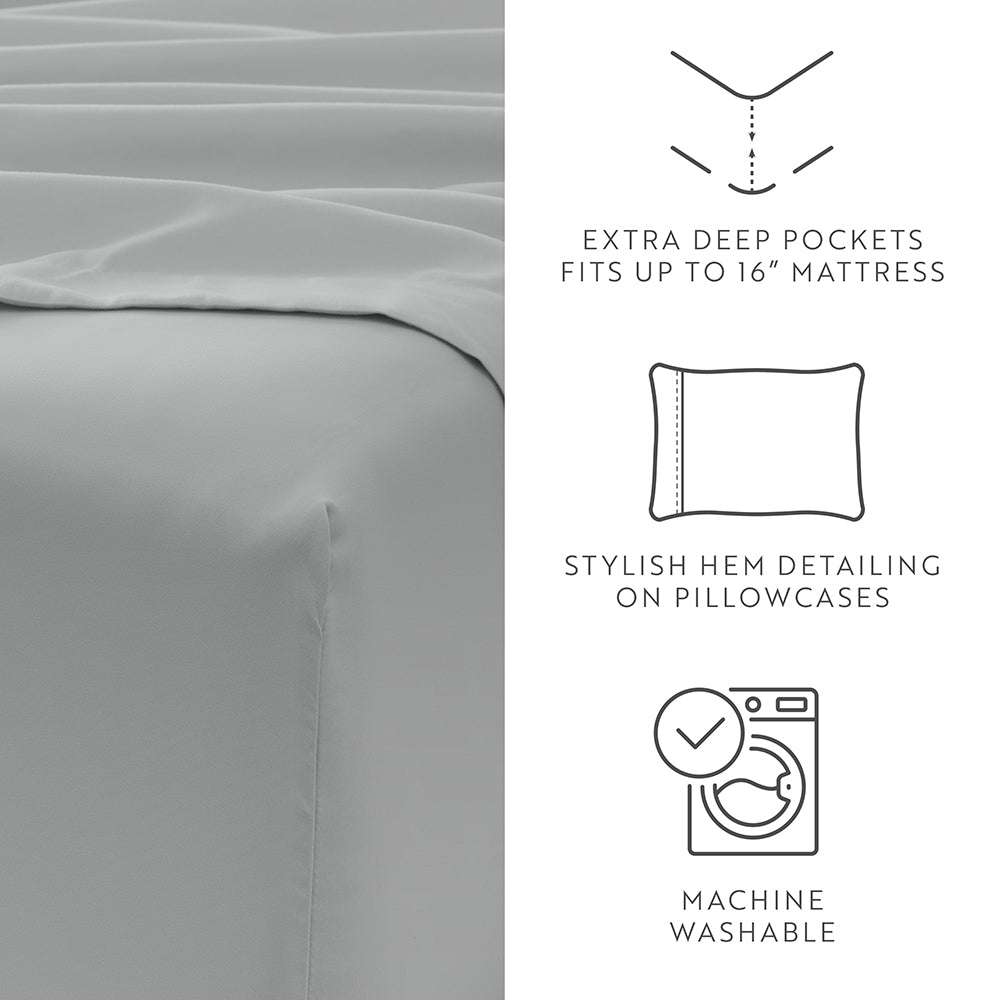 6-Piece Luxury Cotton Bed Sheet Set - Queen Size, Soft & Breathable for Ultimate Comfort - Perfect for Master Bedroom, Guest Room, and Dormitory Use