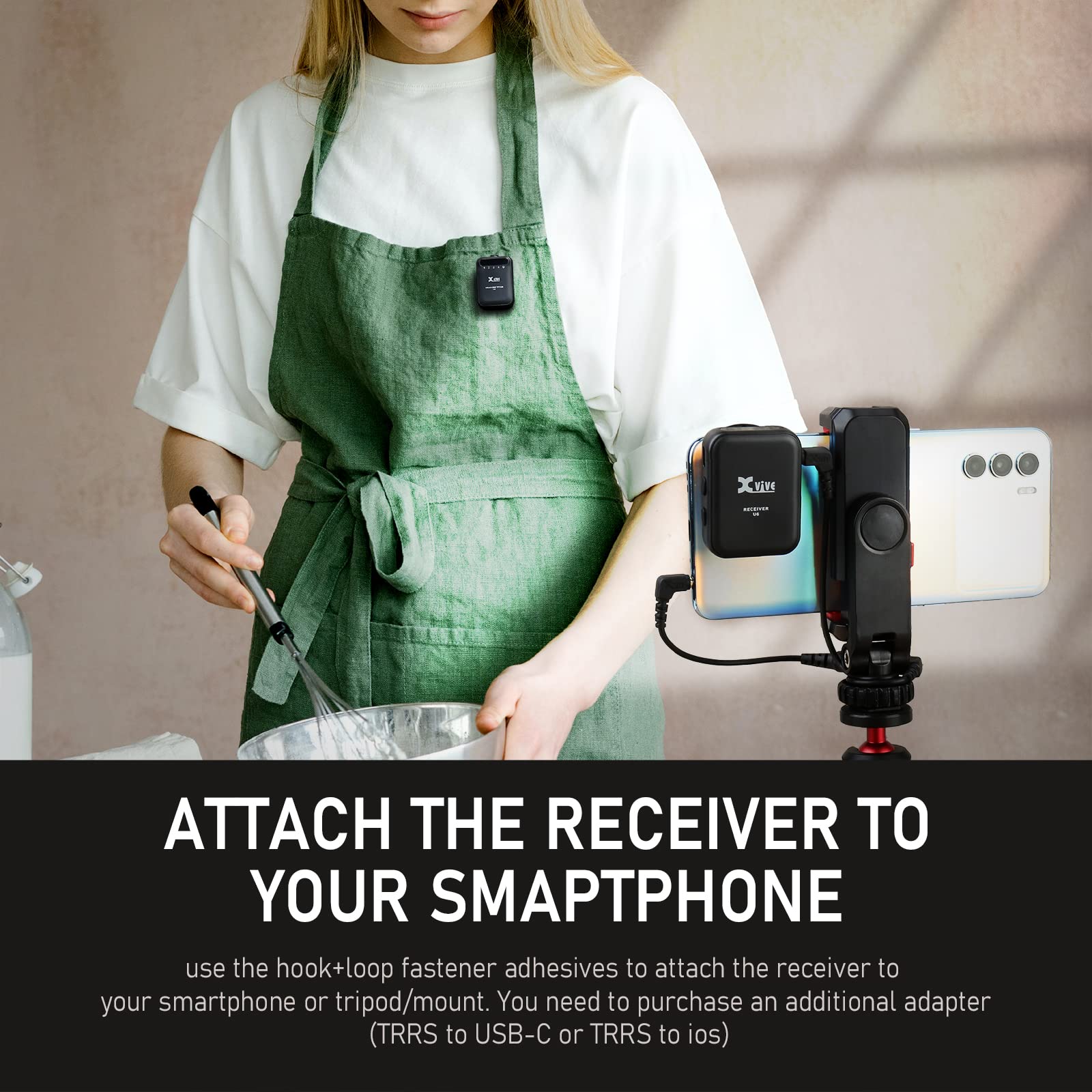 Xvive U6 Wireless Lavalier Microphone System for DSLR, Digital Cameras & Smartphones - Perfect for Vlogging, Interviews, Live Streaming & YouTube Videos