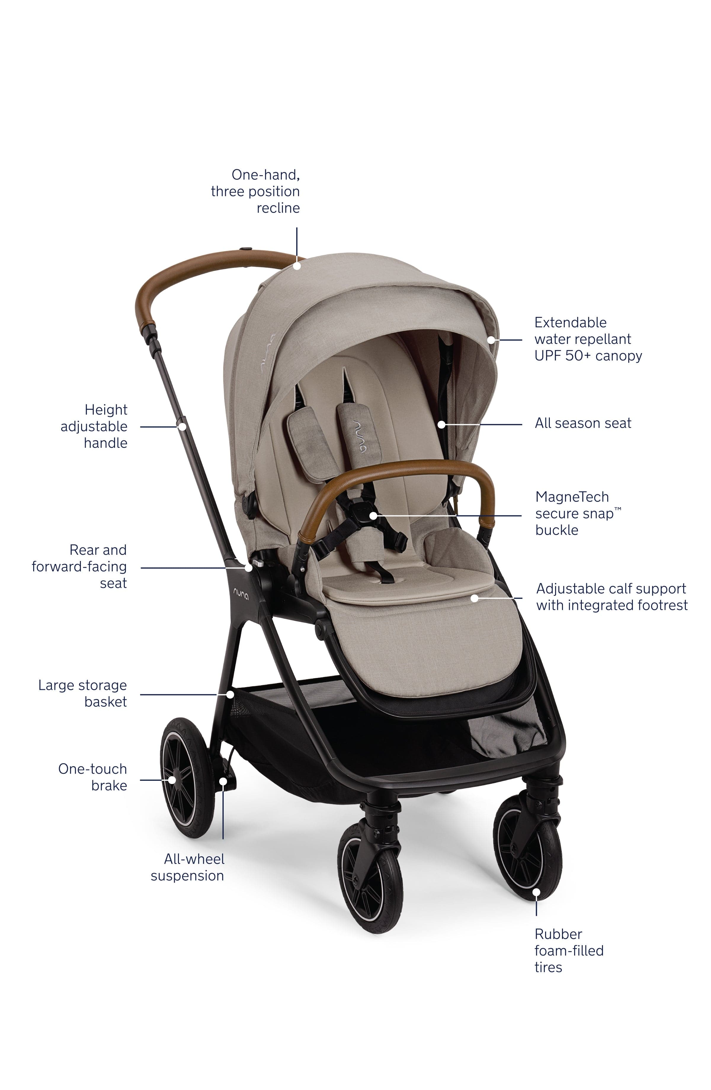 Nuna TRIV Next Stroller - Lightweight, Compact, and Reversible Baby Stroller for Travel & Everyday Use | Perfect for Urban Parents & On-the-Go Families
