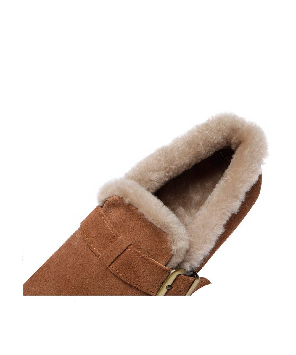 Women's UGG Monica Loafers - Comfortable Suede Slip-On Shoes with Sheepskin Lining for Casual Wear, Office & Travel