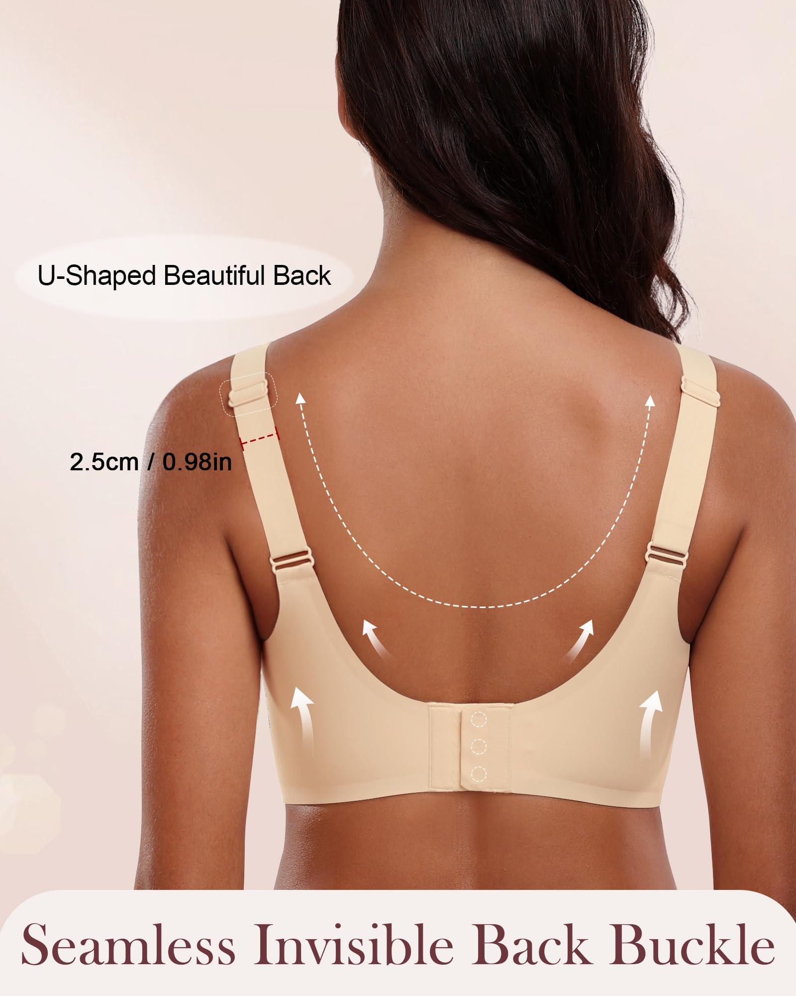 HORISUN Seamless Mesh Lace Bras for Women - Wireless No Underwire Support Bras with Lift, Full Coverage Deep V Bralette - Perfect for Yoga, Workout & Everyday Wear