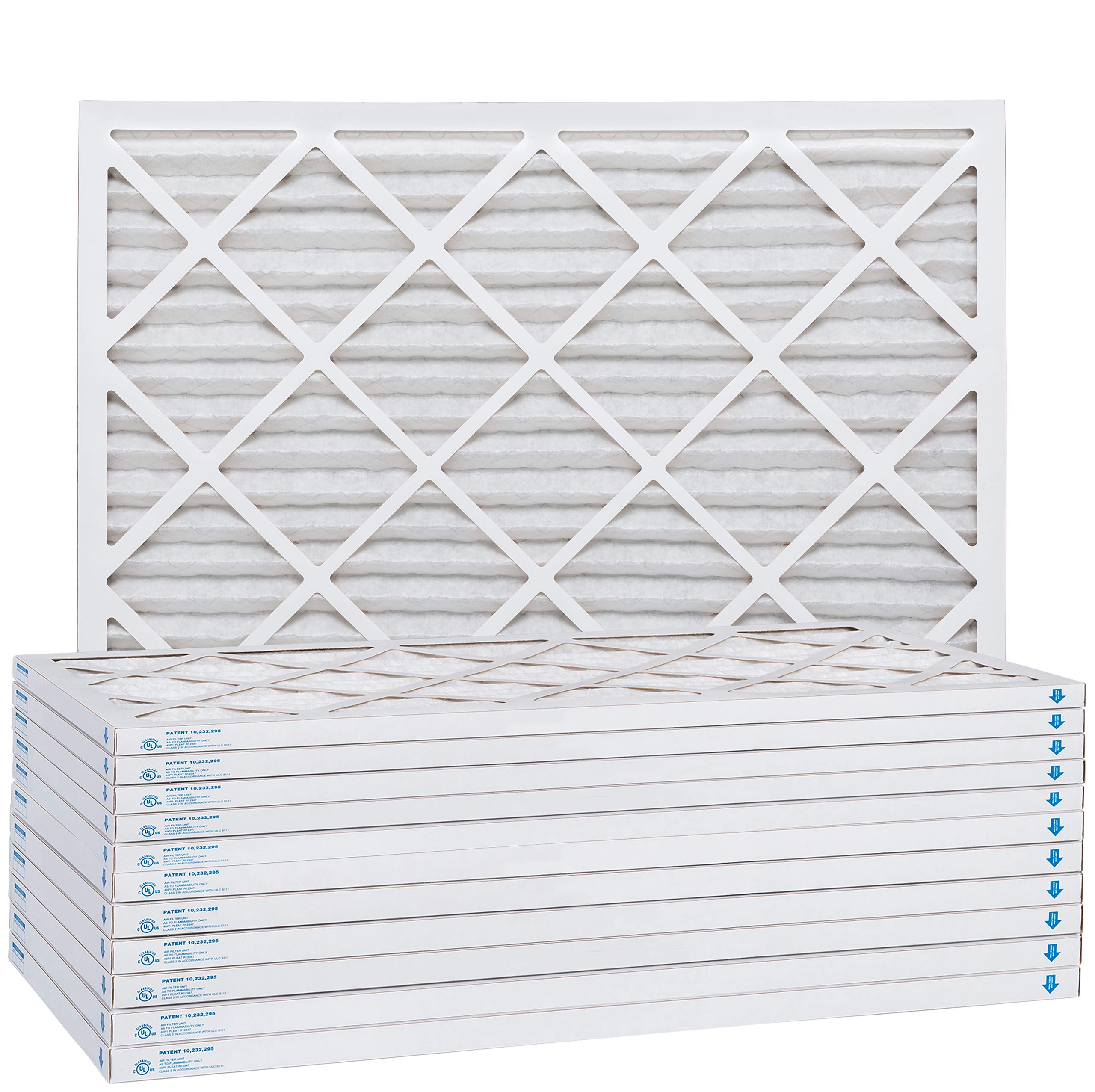 Aerostar 12x24x1 MERV 11 AC Furnace Air Filter - 12 Pack | High Efficiency HVAC Filters for Home, Office & Commercial Use