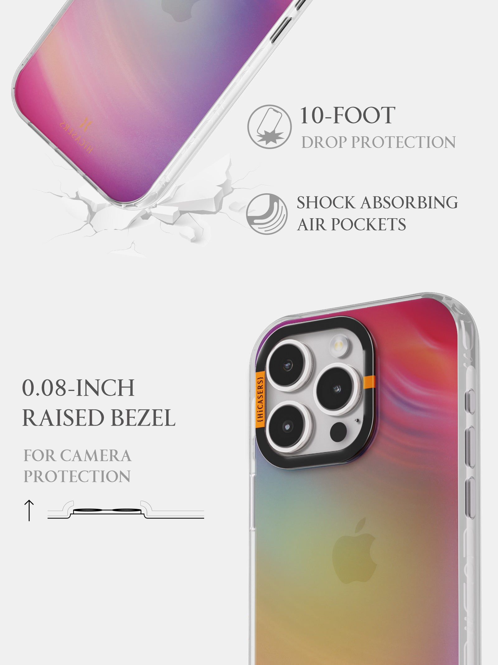 Soft Wind Line Iridescent Phone Case - Icy Blue | Shatterproof Protective Cover for iPhone & Samsung | Perfect for Everyday Use & Outdoor Activities