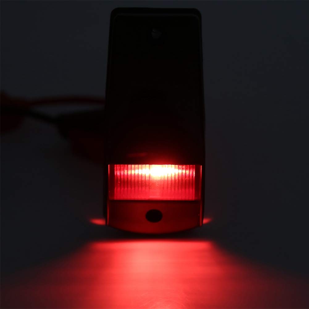 EVGATSAUTO 12V Red & Green LED Marine Navigation Lights for Boats & Yachts - Waterproof Pair with Black Housing - Perfect for Night Sailing, Fishing & Water Sports