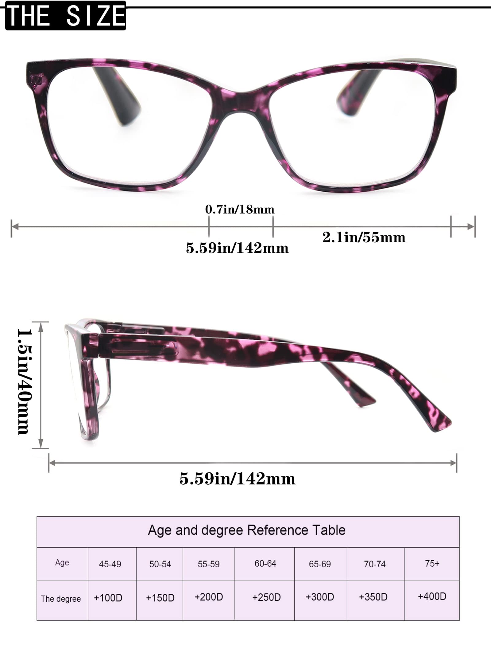 Lightweight Stylish Square Reading Glasses for Women - Large Tortoise Frame Readers for Big Head & Face - Perfect for Reading, Computer Use & Fashion Accessories
