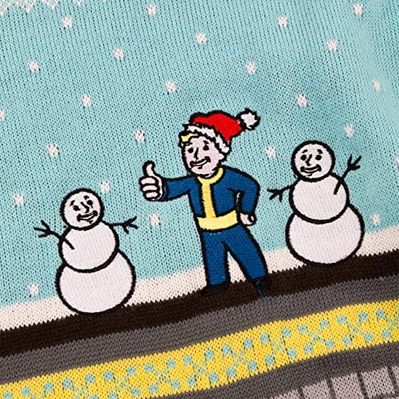 Fallout Vault Jumper - Ugly Christmas Sweater for Women & Men | Cozy Holiday Gaming Pullover | Perfect for Cosplay, Christmas Parties & Winter Gaming Nights (XS)