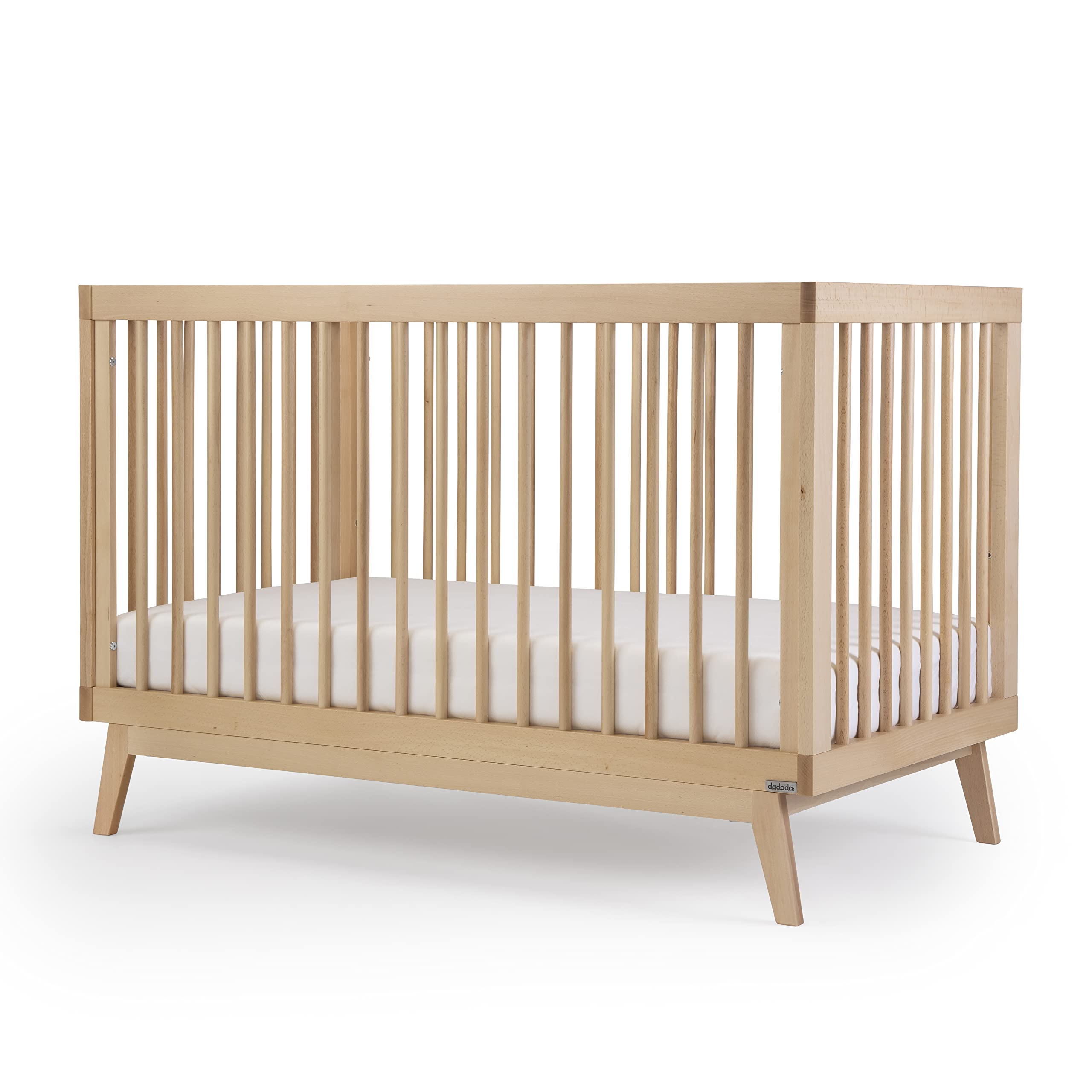 **Soho 3-in-1 Convertible Wooden Crib to Toddler Bed – GREENGUARD Gold Certified, Non-Toxic Baby-Safe Finish, Sustainable Beech Wood, Modern Nursery Design, 3 Adjustable Heights (Natural) – Made in Italy | Perfect for Newborns, Infants & Toddlers in Eco-Friendly Nurseries**