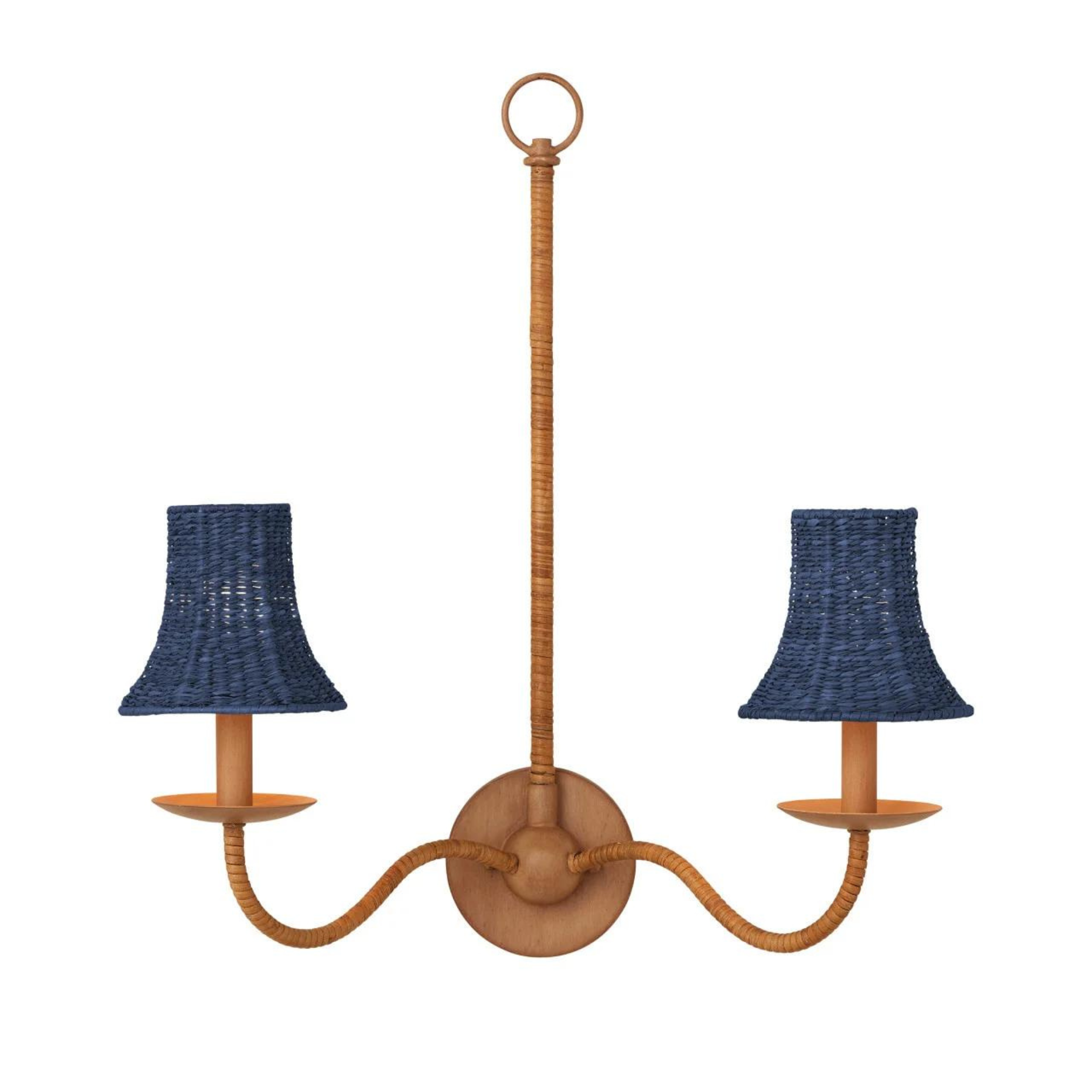 Indigo Blue Bell Shape Chandelier Shade - Elegant Ceiling Light Fixture Cover for Dining Room, Bedroom & Living Room Decor
