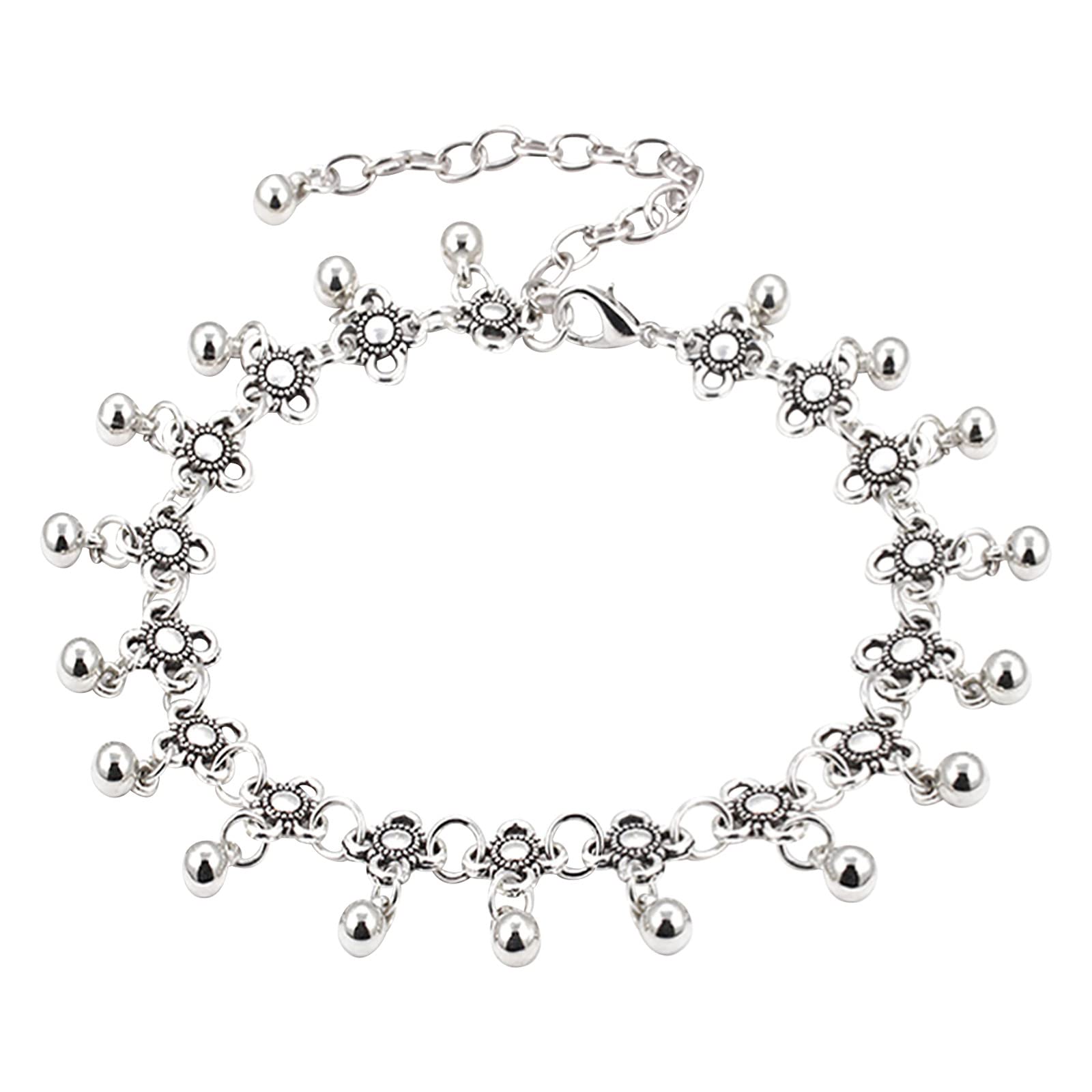 Women's Adjustable Silver Wave Chain Anklet Bracelet - Stylish Beach Jewelry for Women & Girls - Perfect for Summer Vacations, Beach Parties & Boho Fashion