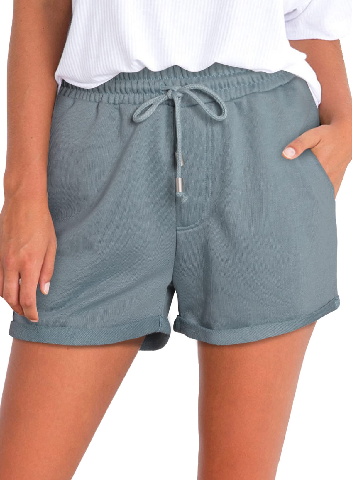Paitluc Women's Sport Shorts - High Waist Workout Shorts with Pockets, Lightweight & Stretchy for Running, Yoga & Gym