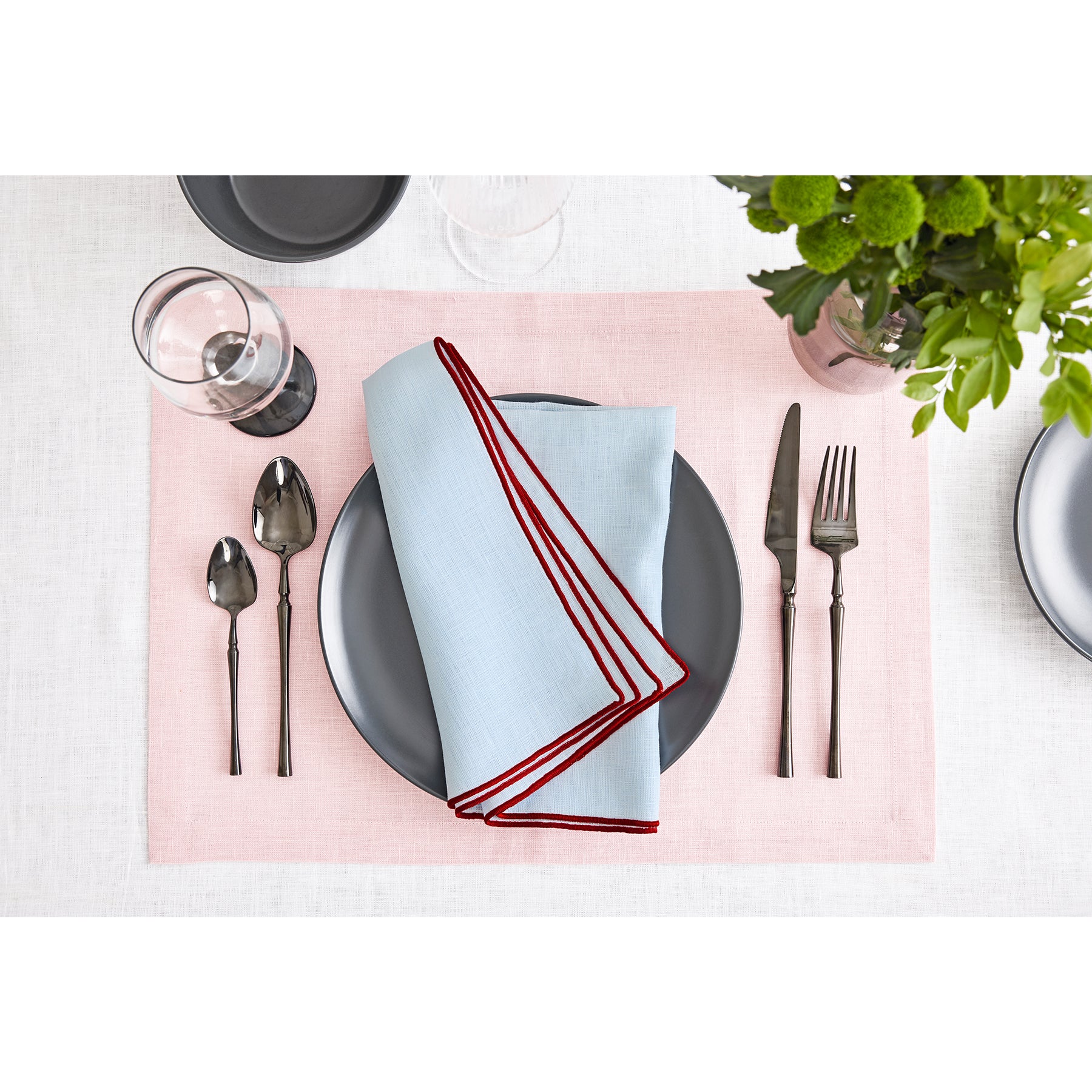 Premium Bianca Merrow Stitch Napkins Set of 4 - Elegant Embroidered Cotton Table Linens for Fine Dining & Special Occasions