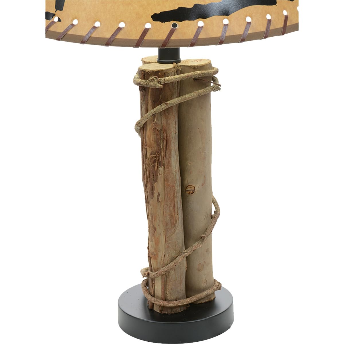 Black Bear Mountain Table Lamp - Modern Wooden Nightstand Lamp for Bedroom, Living Room, Office - Warm White LED Light with USB Port for Reading & Decor